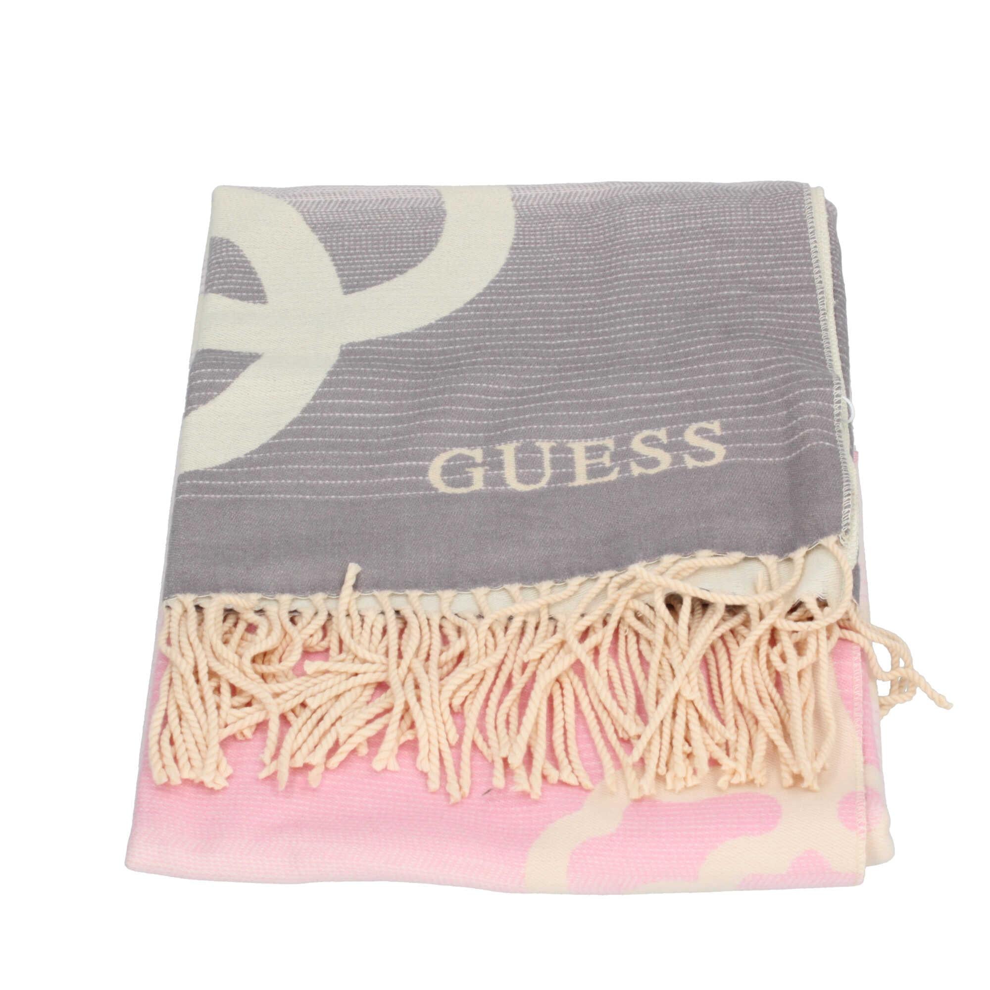 Maxi Sciarpa Guess con Motivo Animalier e Frange Decorative