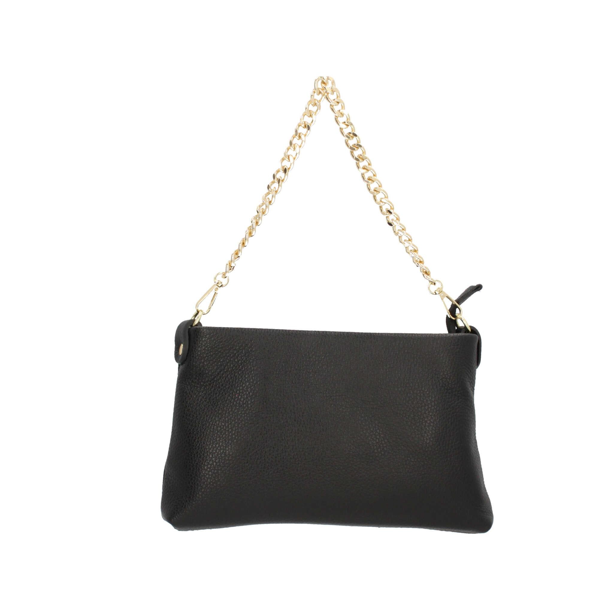 Borsa a spalla in vera pelle con catena Made In Italy