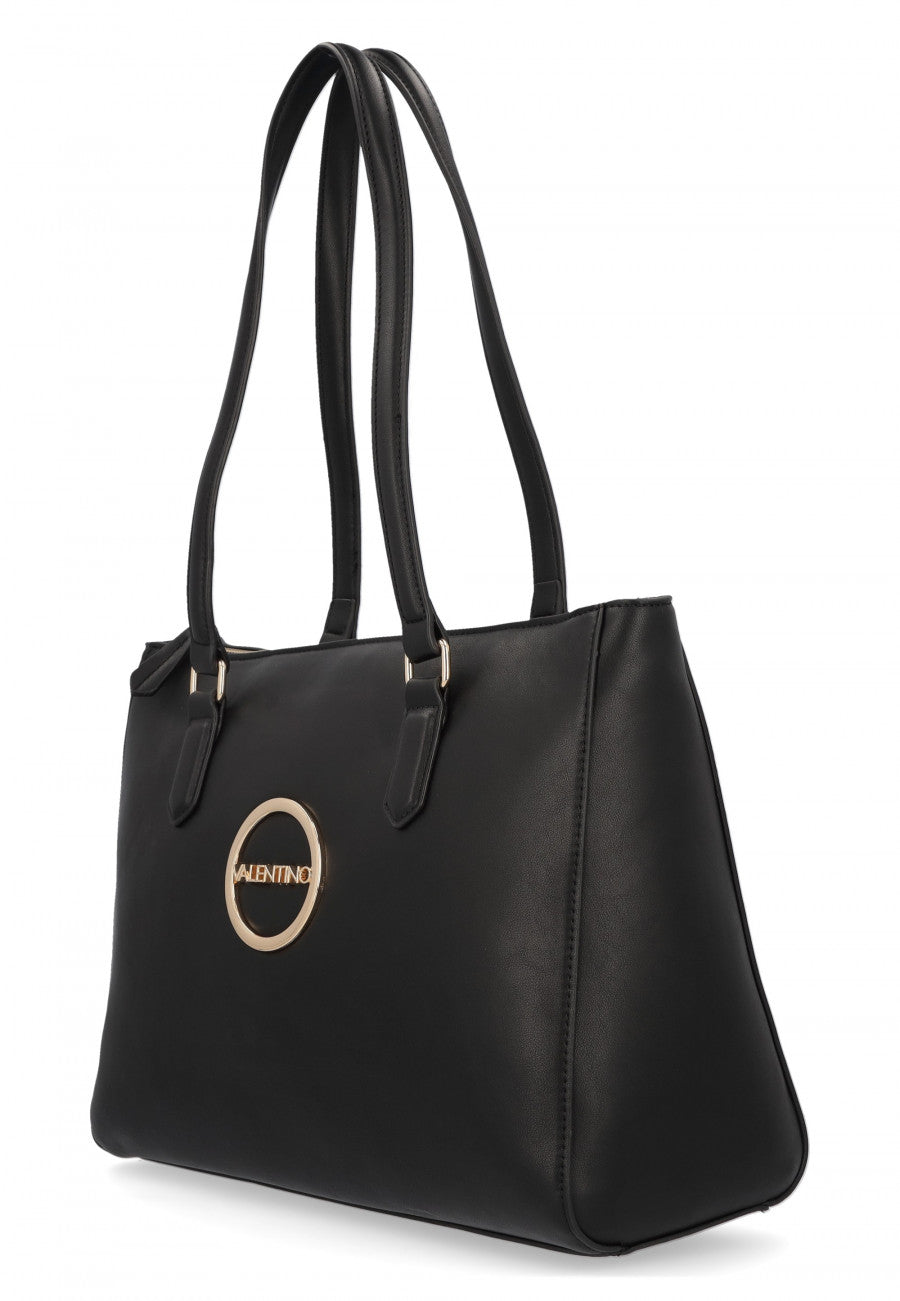 Borsa shopper Valentino con logo rotondo frontale