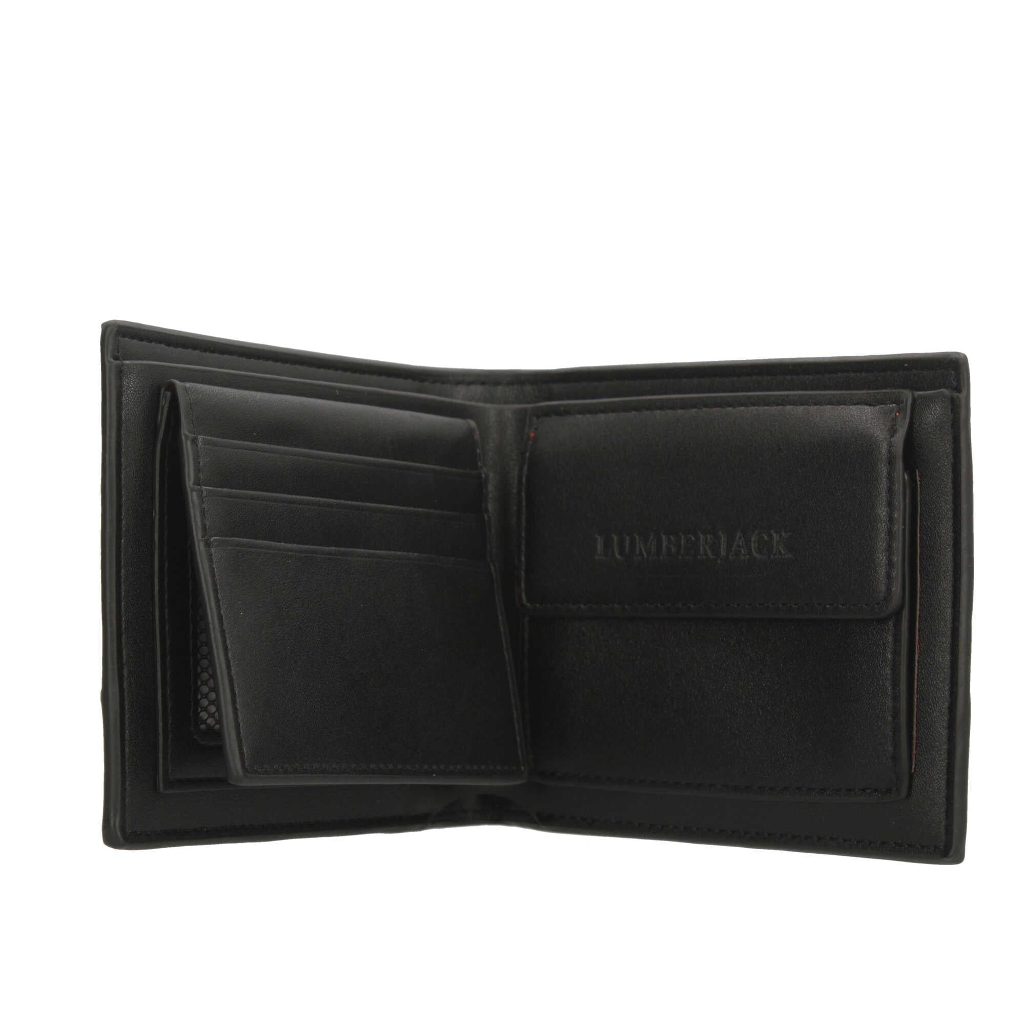 Portafoglio Lumberjack con logo in rilievo e design bicolore