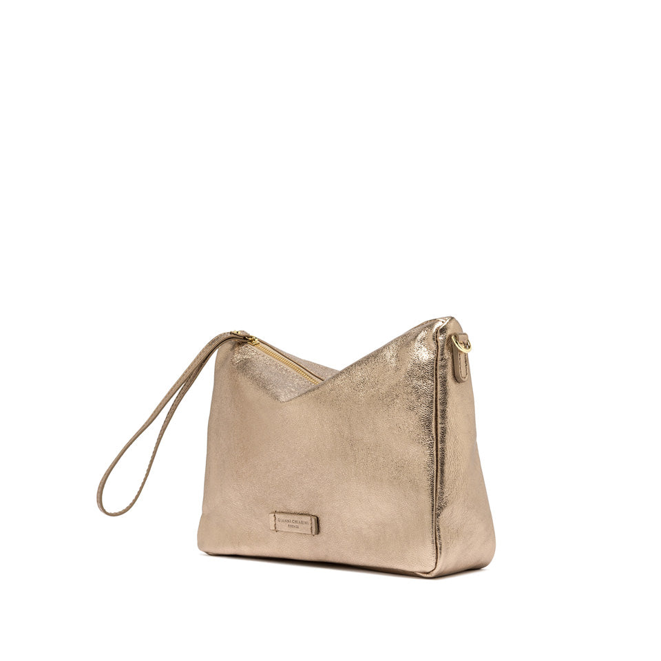 Pochette Gianni Chiarini Nora Pouch in pelle metallizzata Oro TU | Giò Fashion