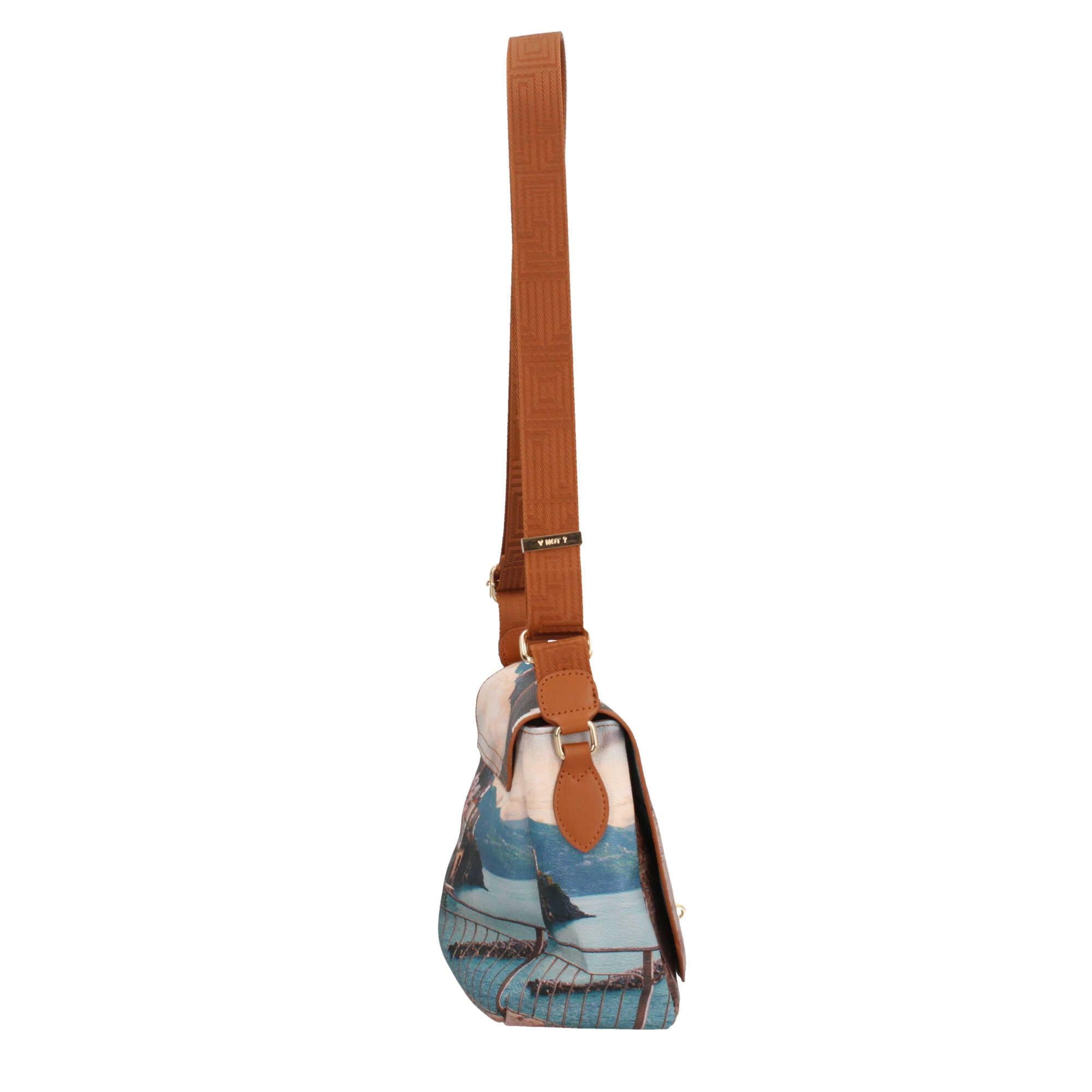 Borsa a Tracolla Y Not con Patta e Chiusura a Girello