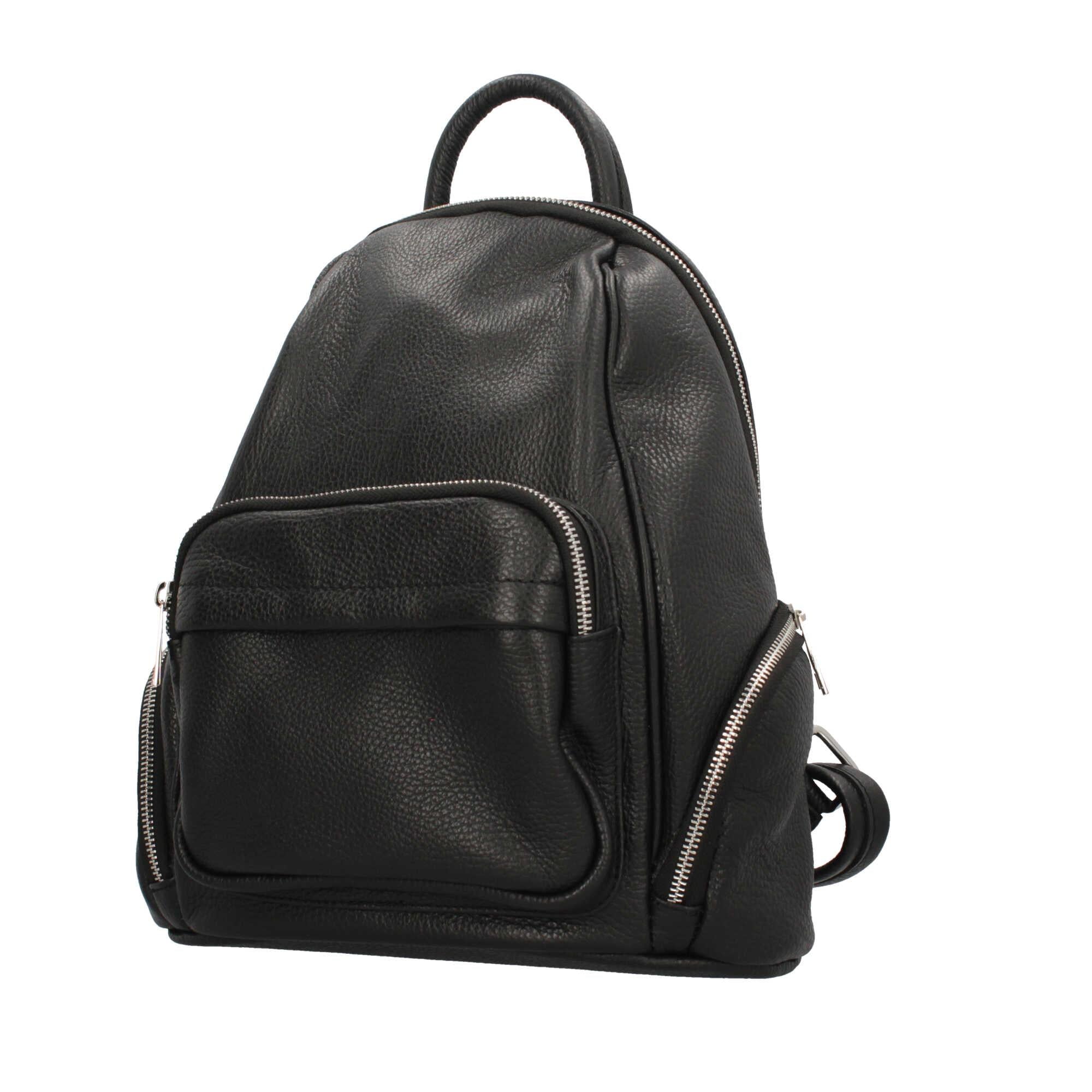 Zaino in pelle doppia zip