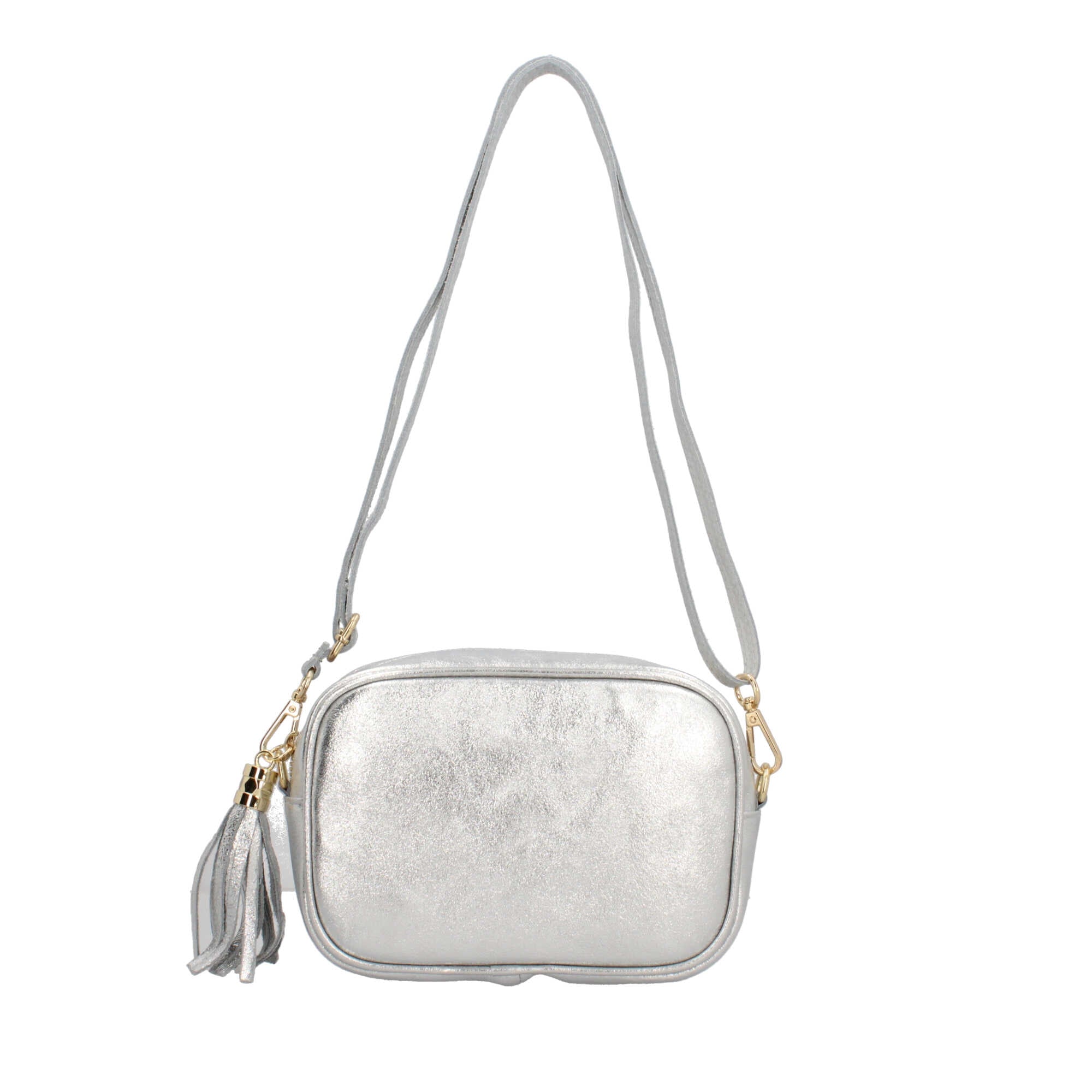 Camera bag in vera pelle con tracolla removibile