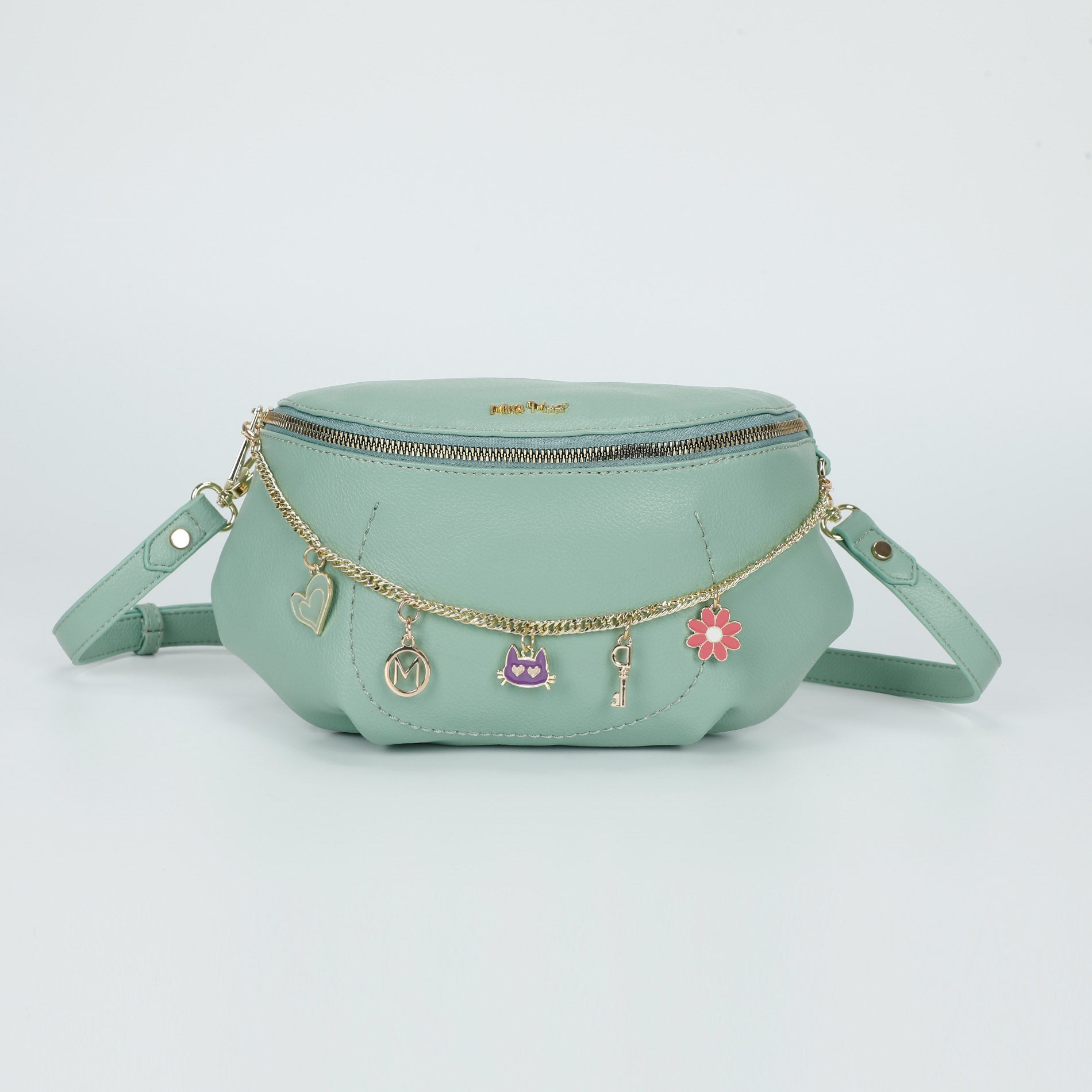 Mimi Mua marsupio con catena decorativa e chiusura zip