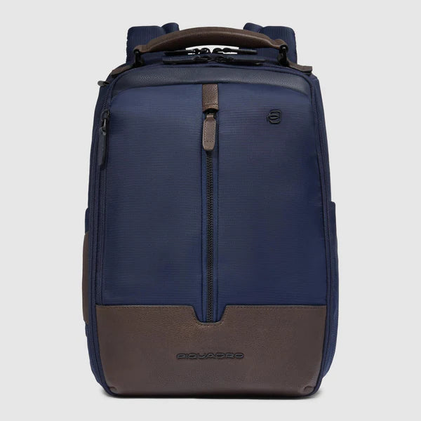 Zaino Piquadro in tessuto e pelle con scomparto per laptop e porta USB