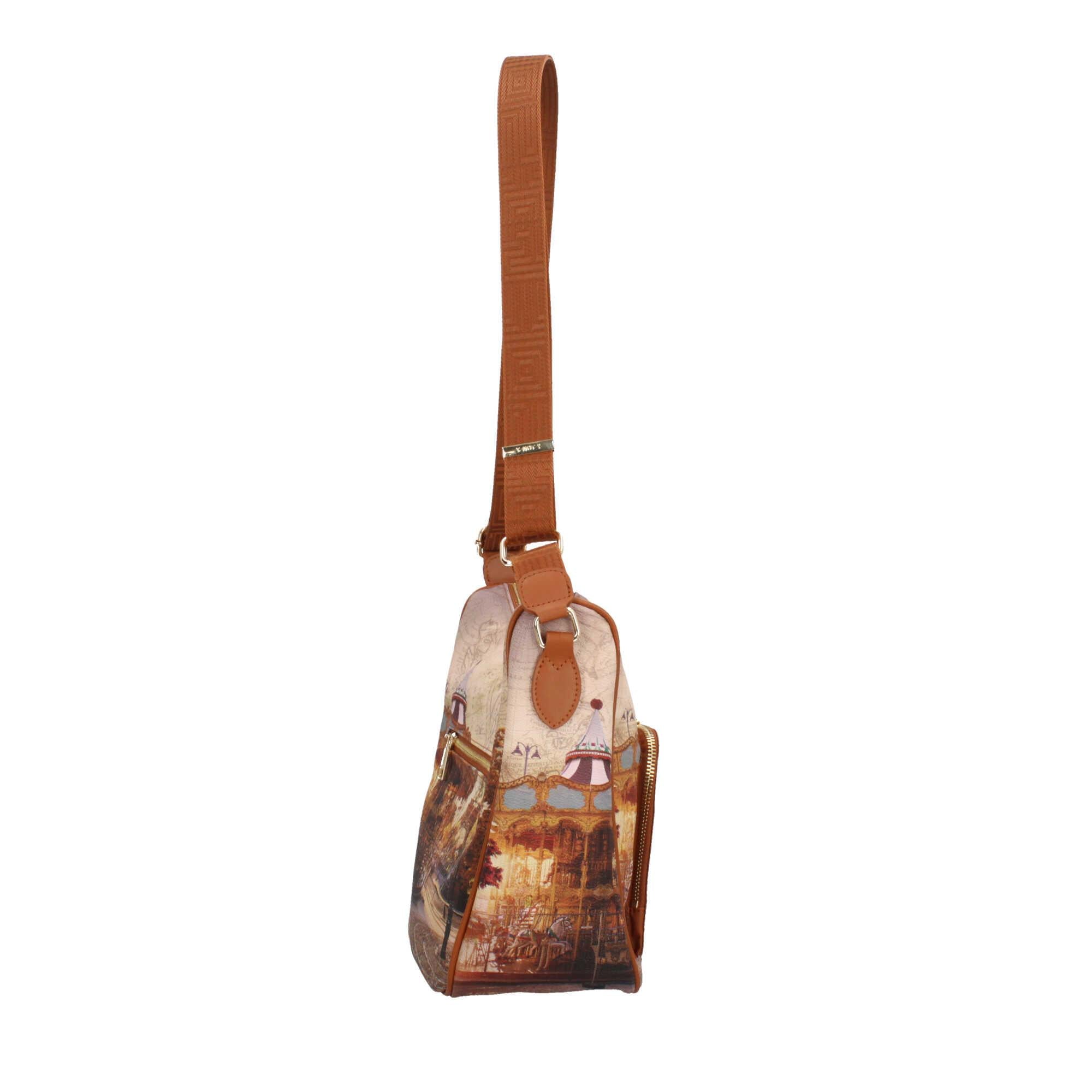 Borsa a tracolla con citta y not