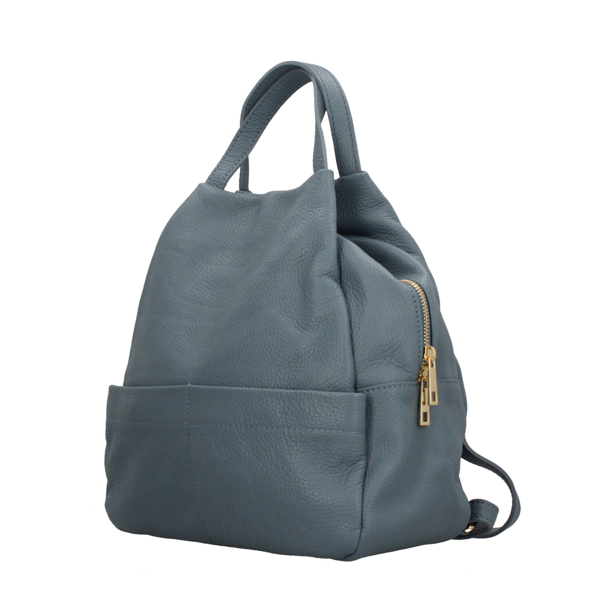 Zaino in pelle con chiusura zip Mde In Italy