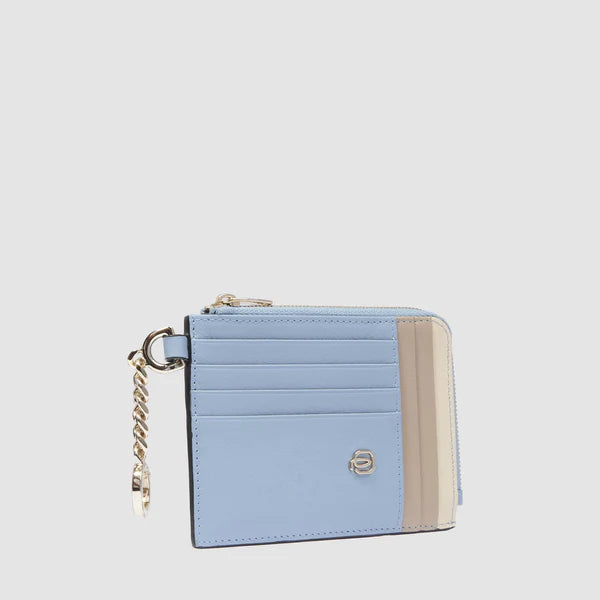 Piquadro portafoglio compatto in pelle con protezione RFID e porta monete