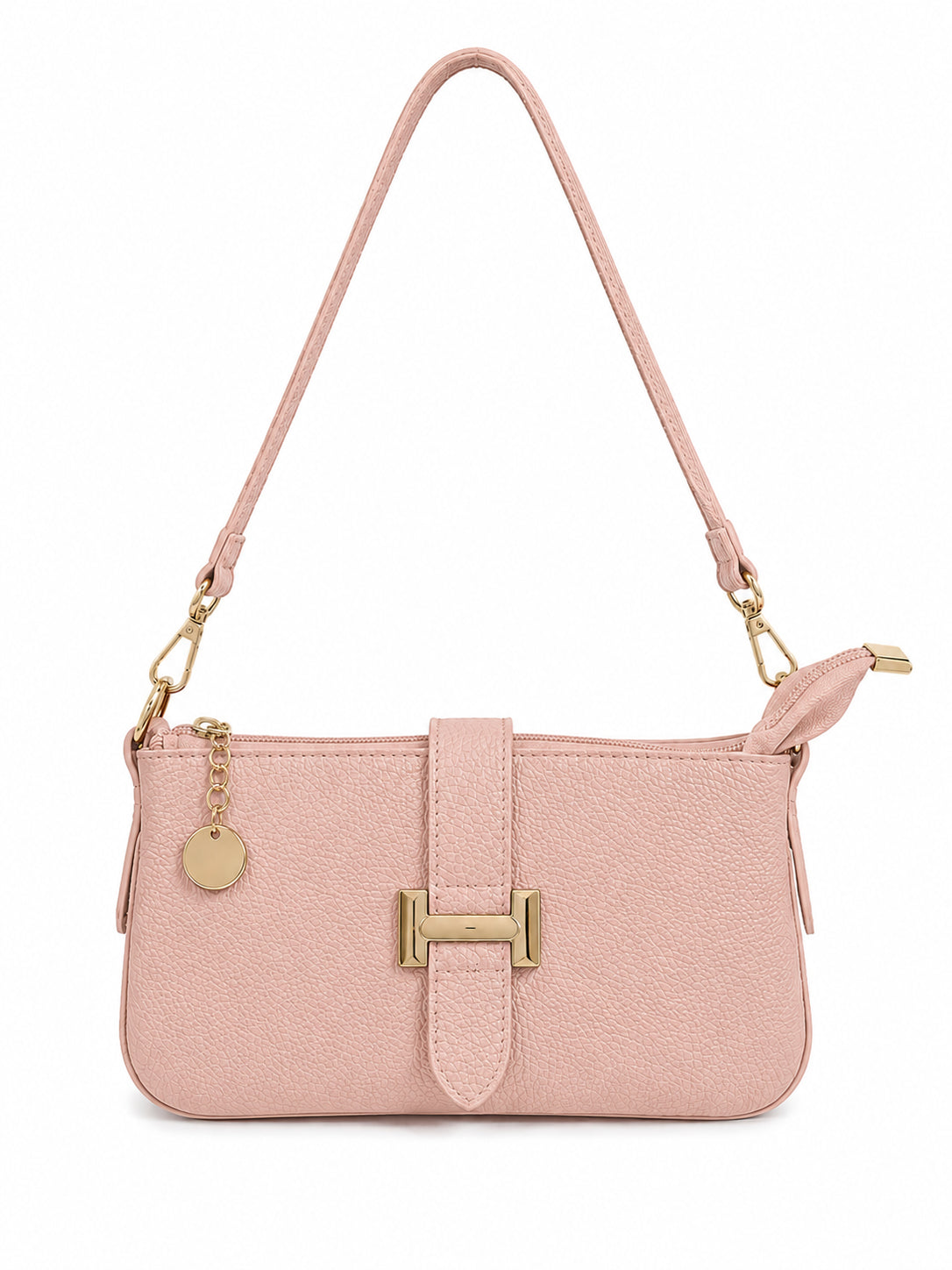 Borsa a Tracolla Vera Pelle Donna Compatta con Chiusura Decorativa
