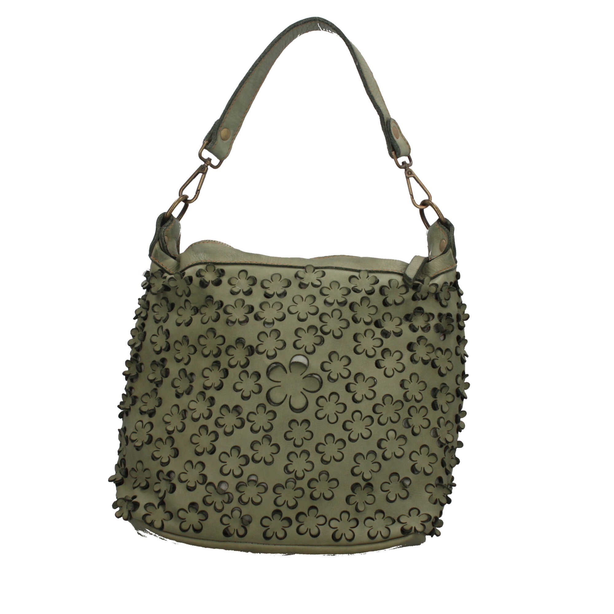 Borsa Made in Italy in vera pelle con lavorazione intrecciata a pannelli
