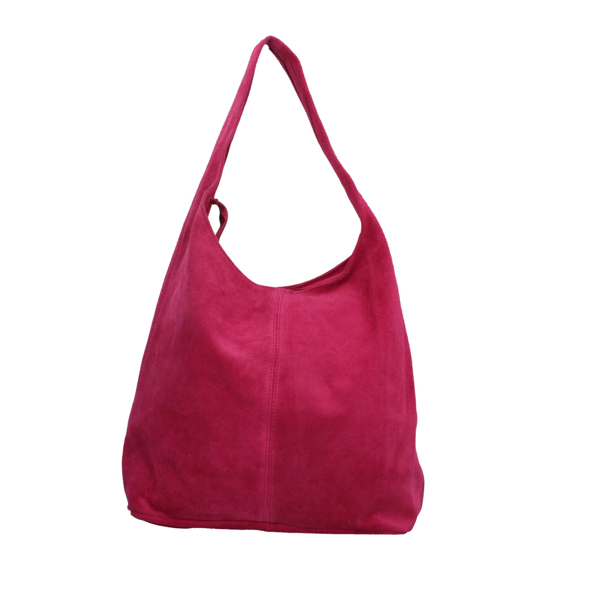 Borsa a spalla in camoscio Made in Italy dal design contemporaneo