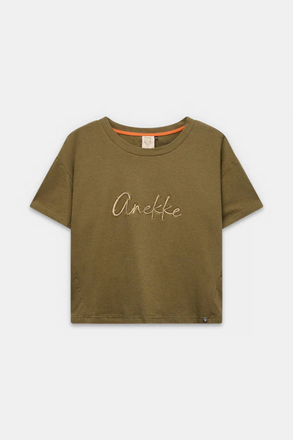 T shirt donna Anekke manica corta con logo ricamato frontale VERDE L/XL | Giò Fashion