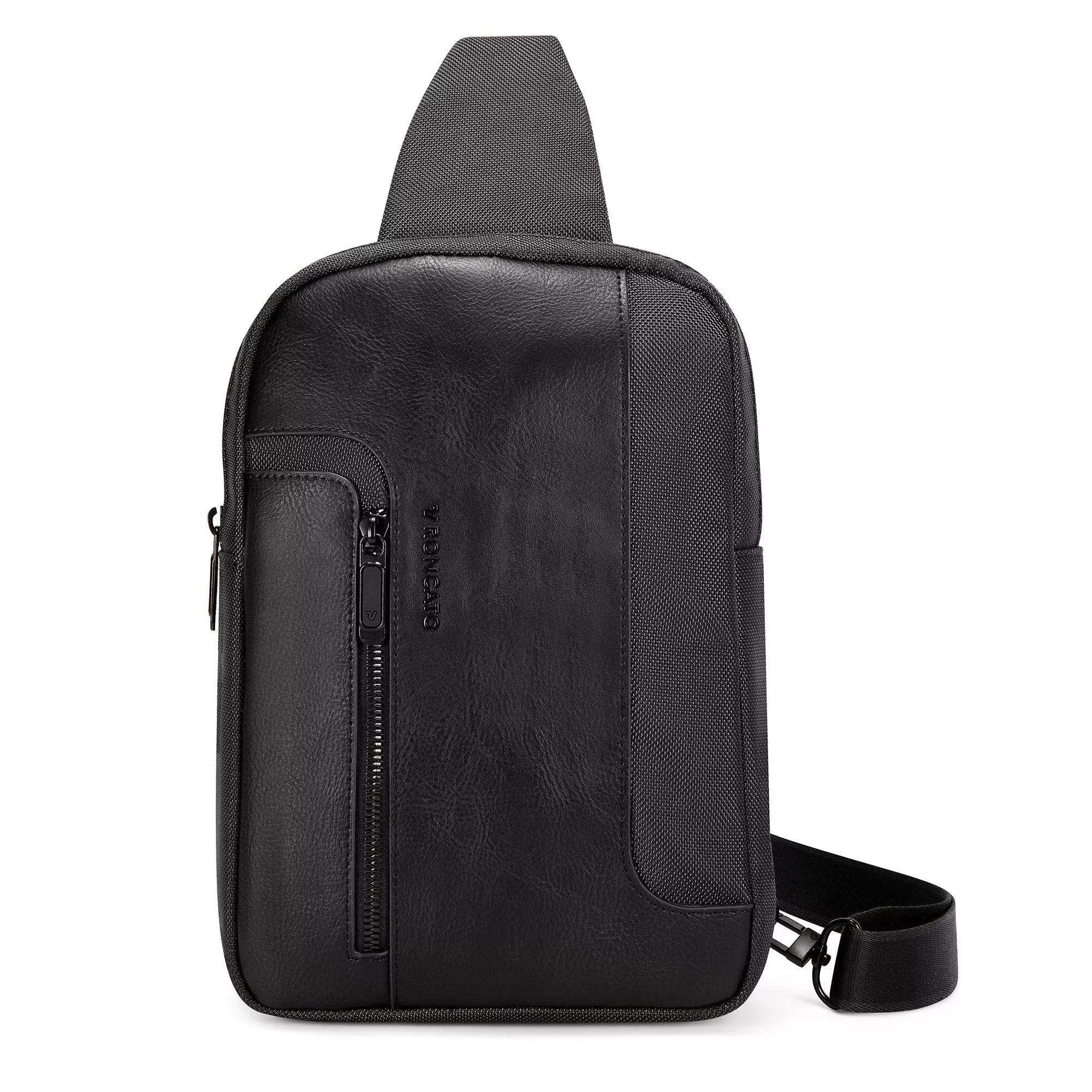 Roncato borsa monospalla uomo in materiale tecnico con chiusura zip NERO TU | Giò Fashion