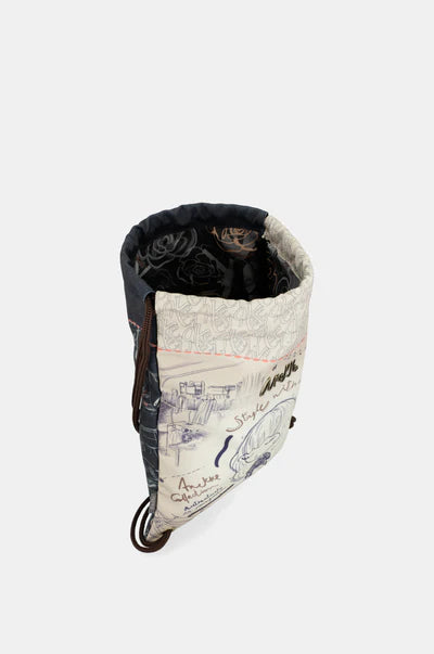 Zaino sacca Anekke donna con stampa illustrata