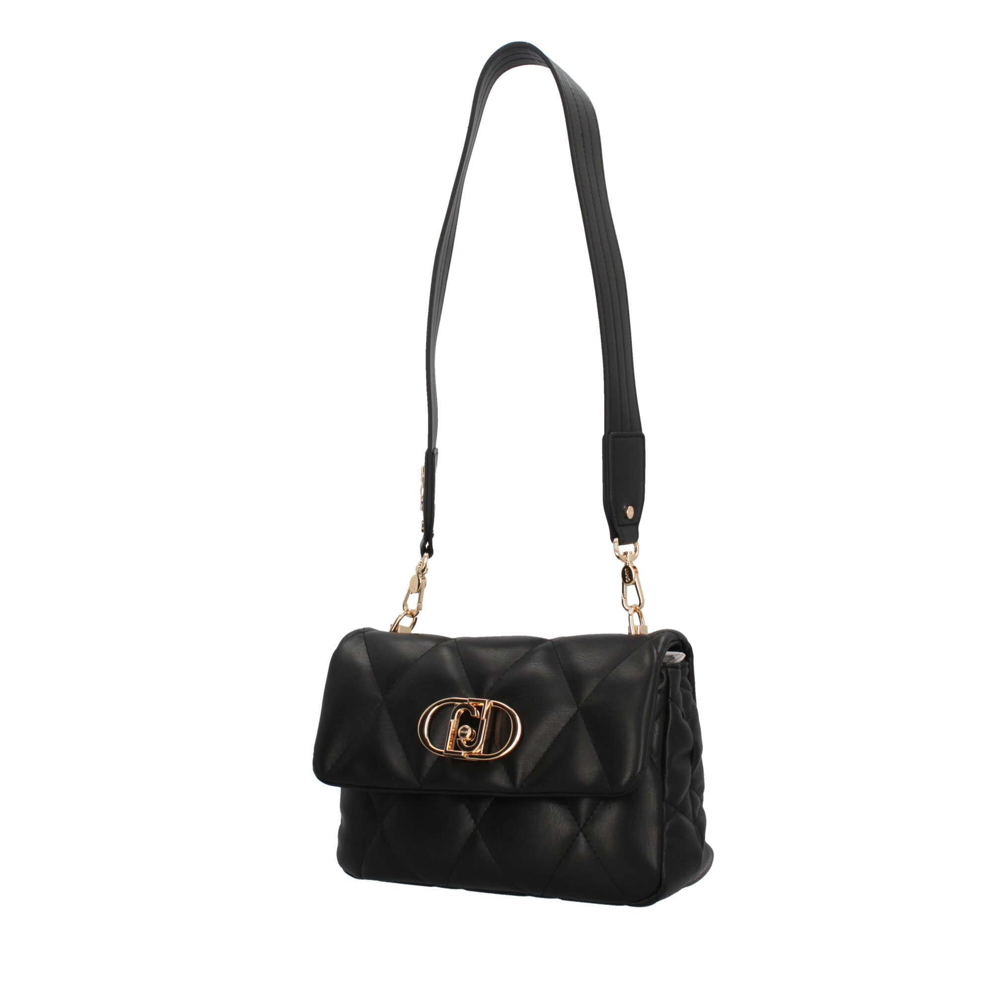 Borsa a spalla matelassè con logo Liu Jo