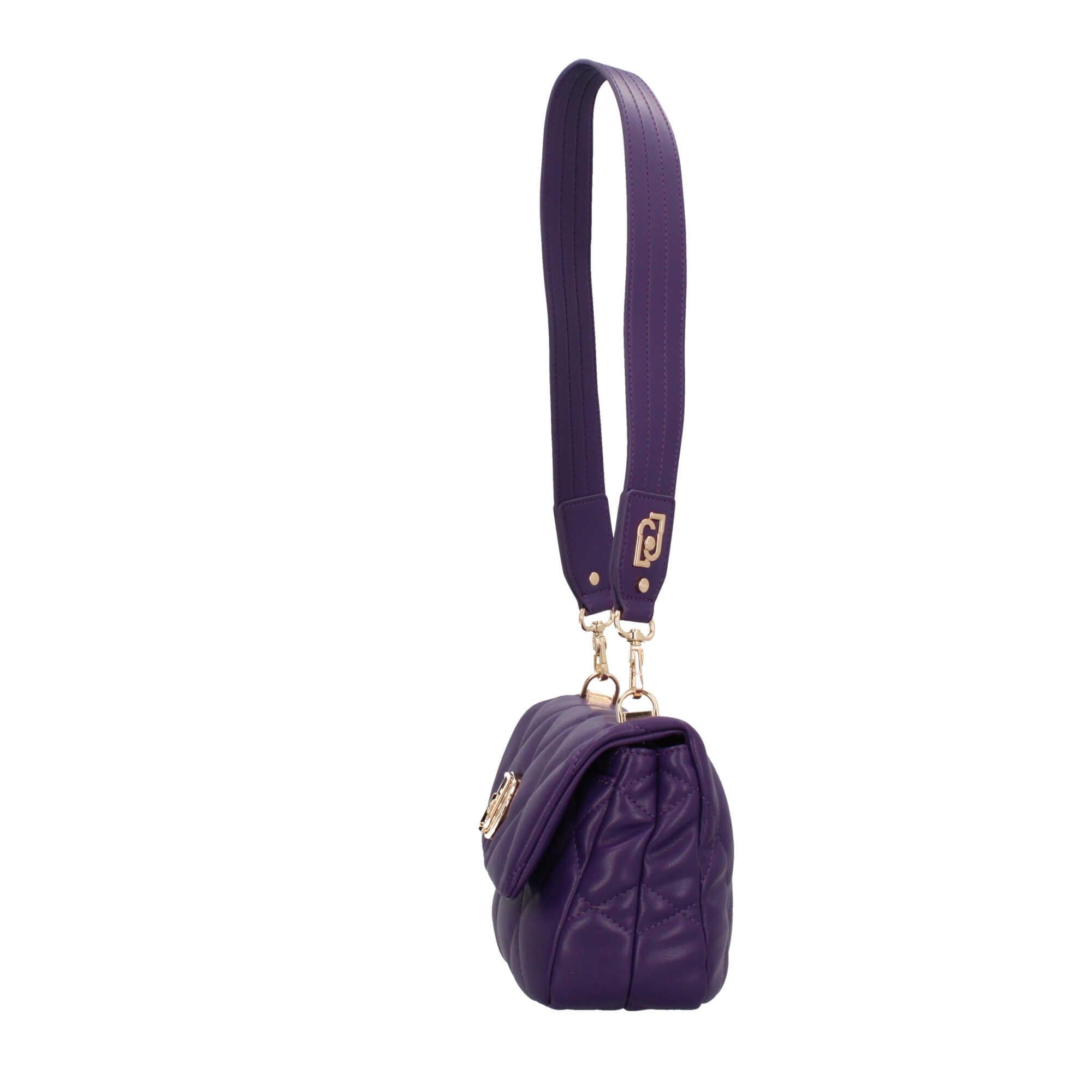 Borsa a spalla matelassè con logo Liu Jo