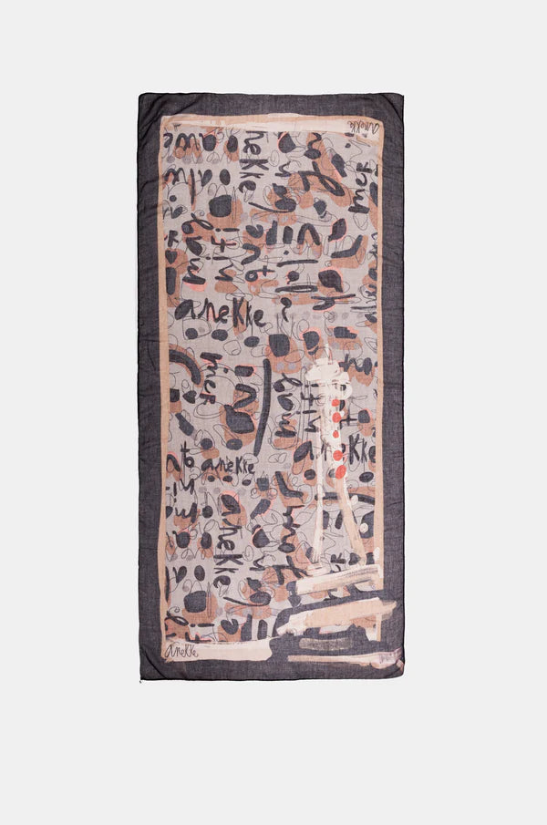 Sciarpa Anekke donna rettangolare con fantasia astratta