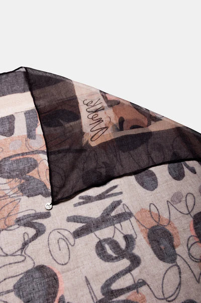 Sciarpa Anekke donna rettangolare con fantasia astratta