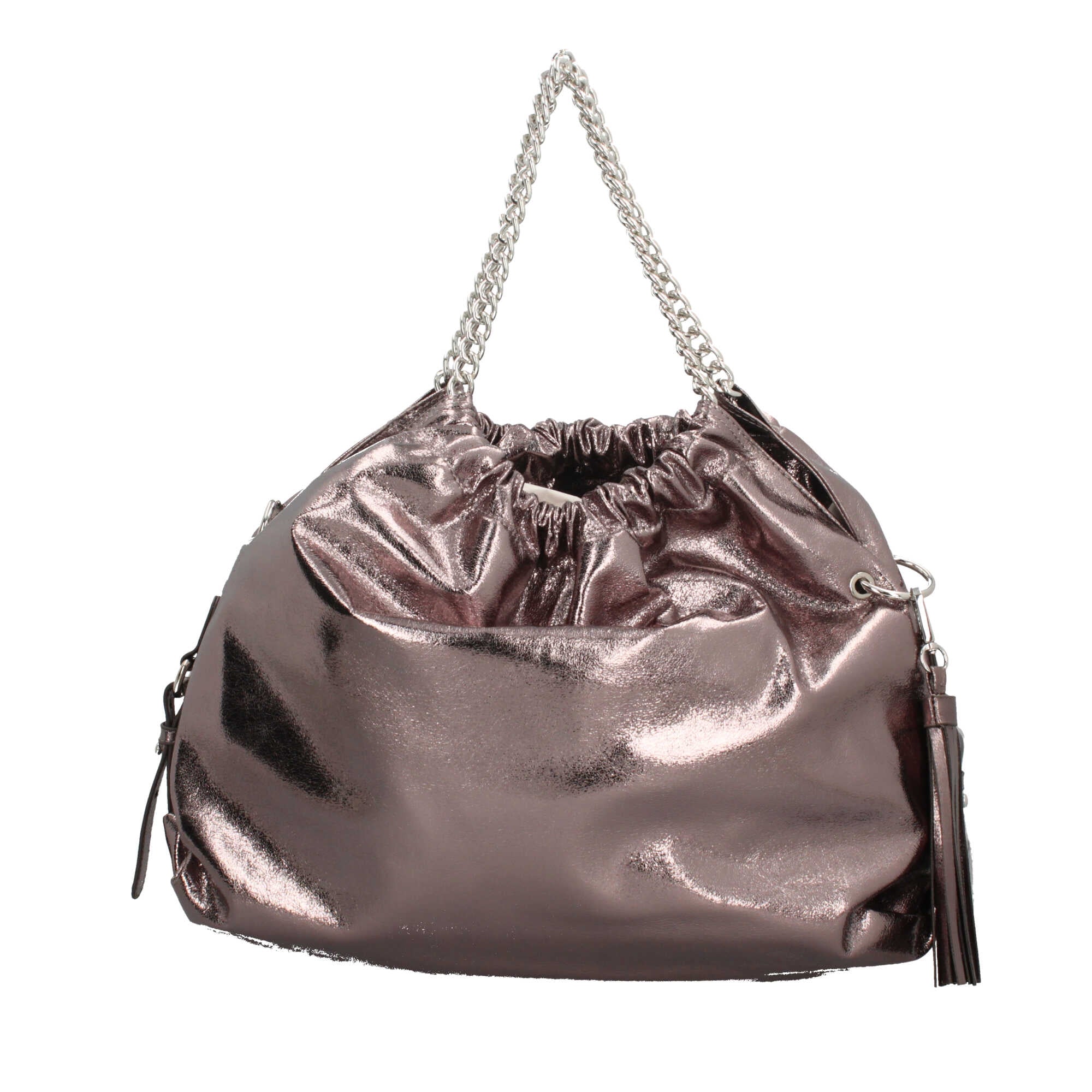 Borsa a spalla BY BYBLOS con effetto lucido e manici a catena