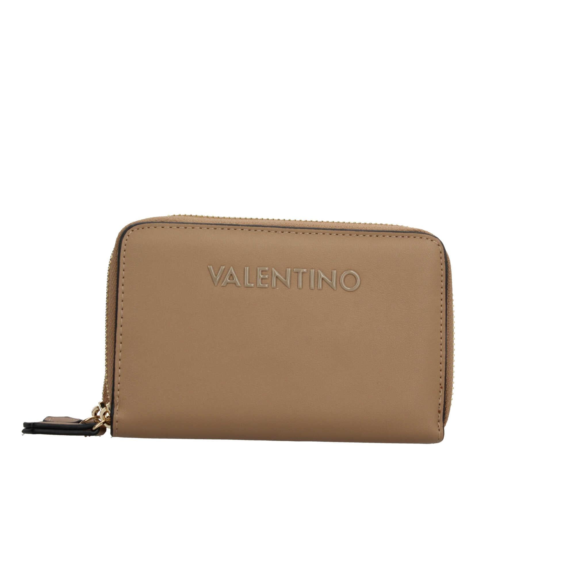 Portafoglio Valentino in Nappa con Chiusura Zip e Logo in Rilievo