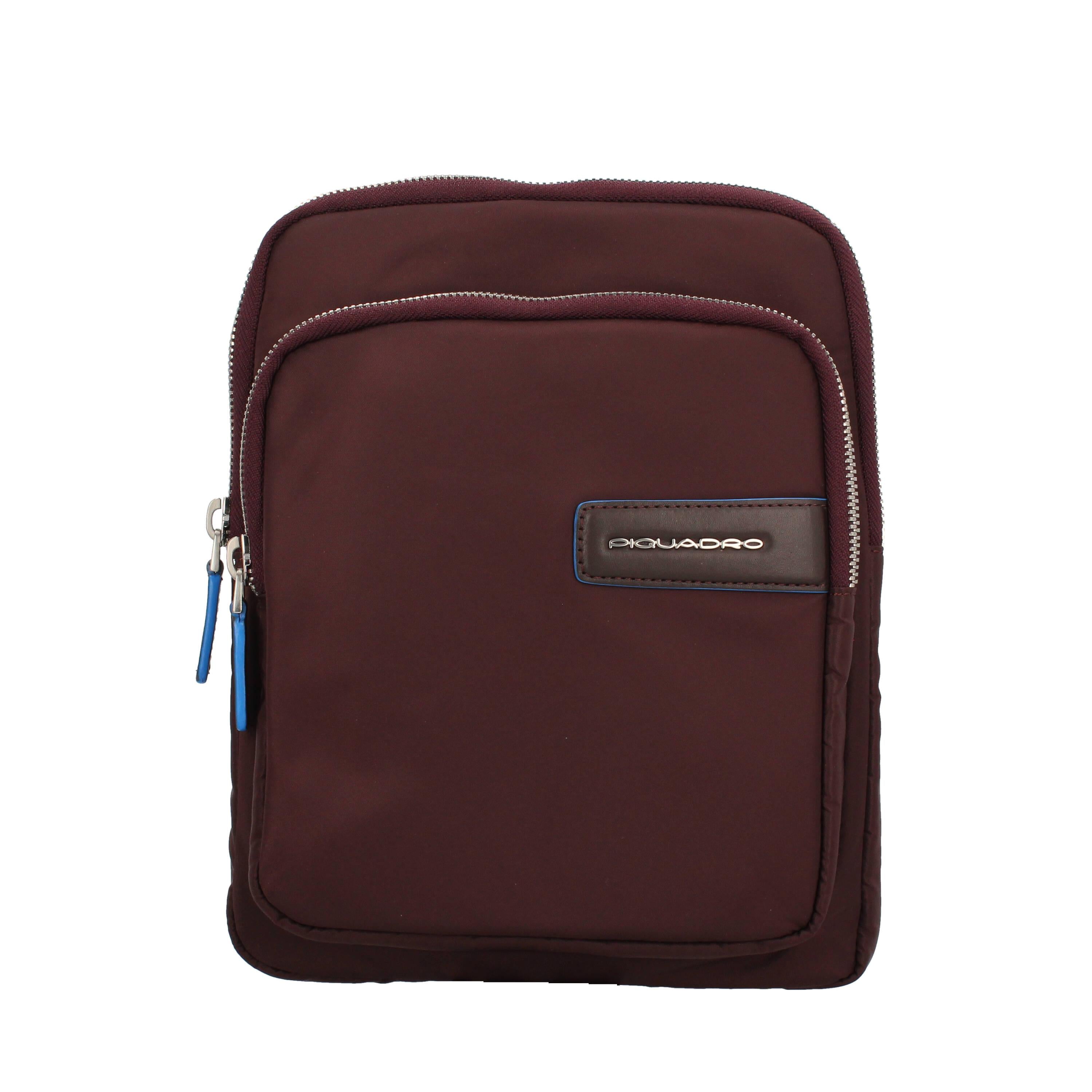 Borsa a tracolla in pelle e tessuto