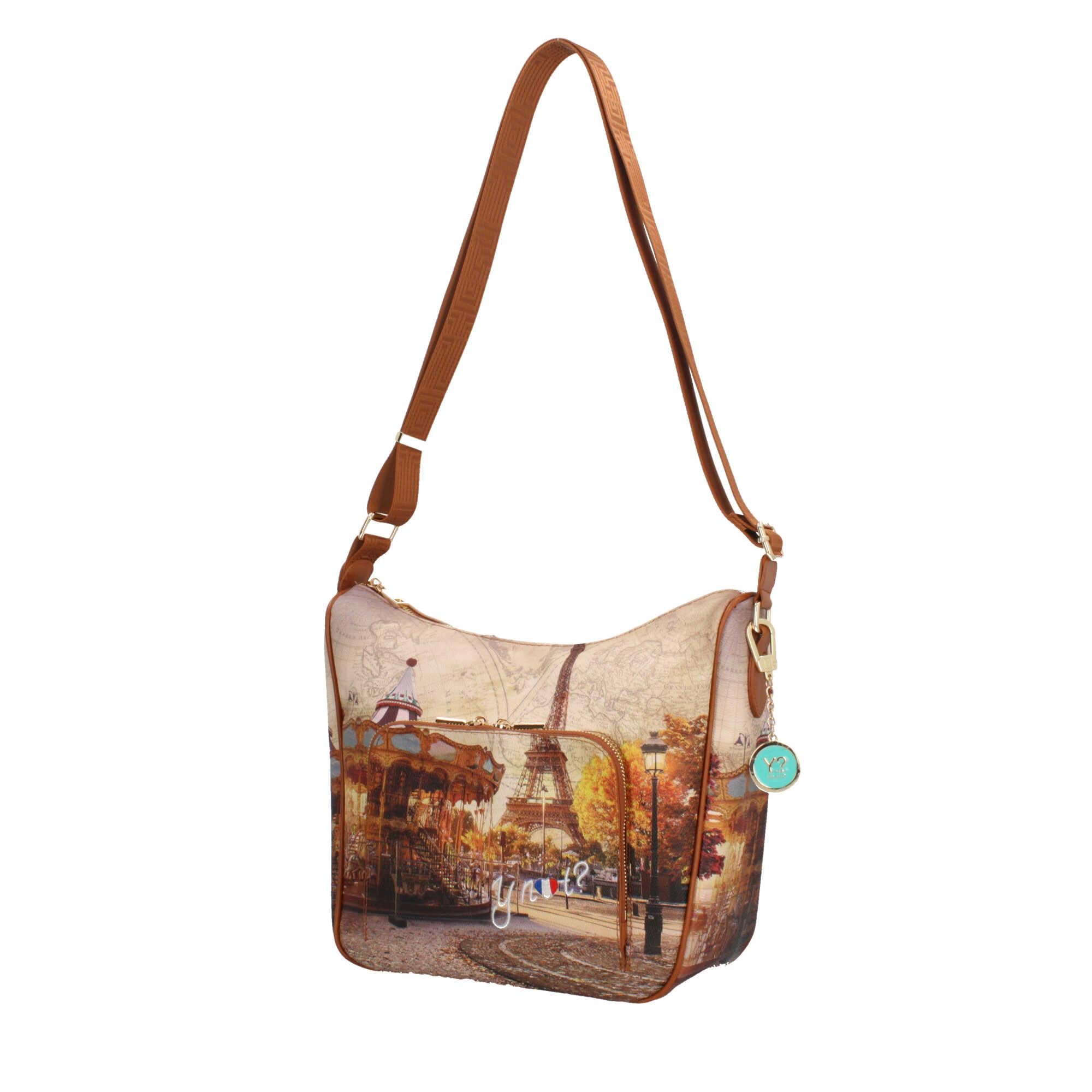 Borsa a tracolla con citta y not