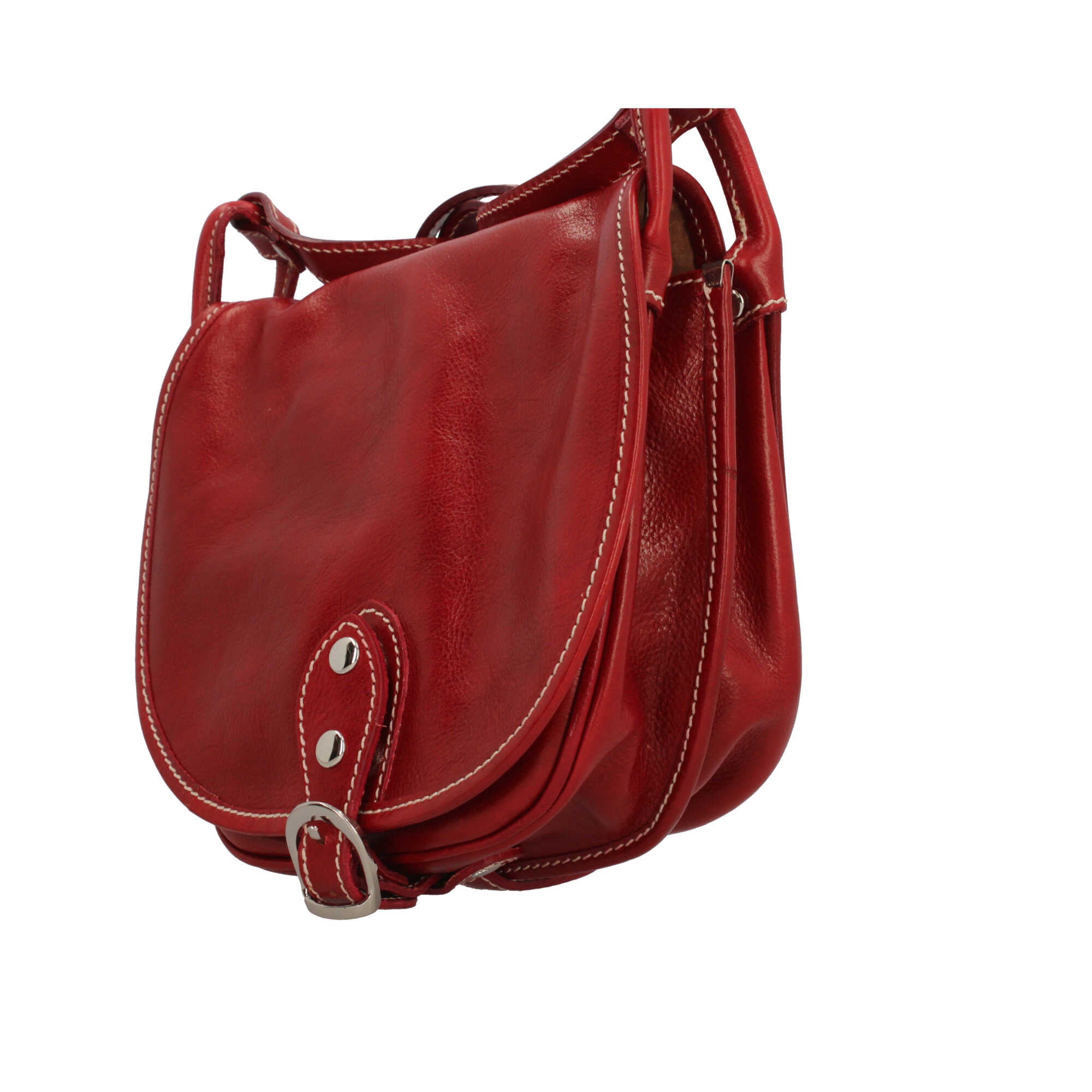 borsa a spalla con chiusura con patta made in italy in vera pelle