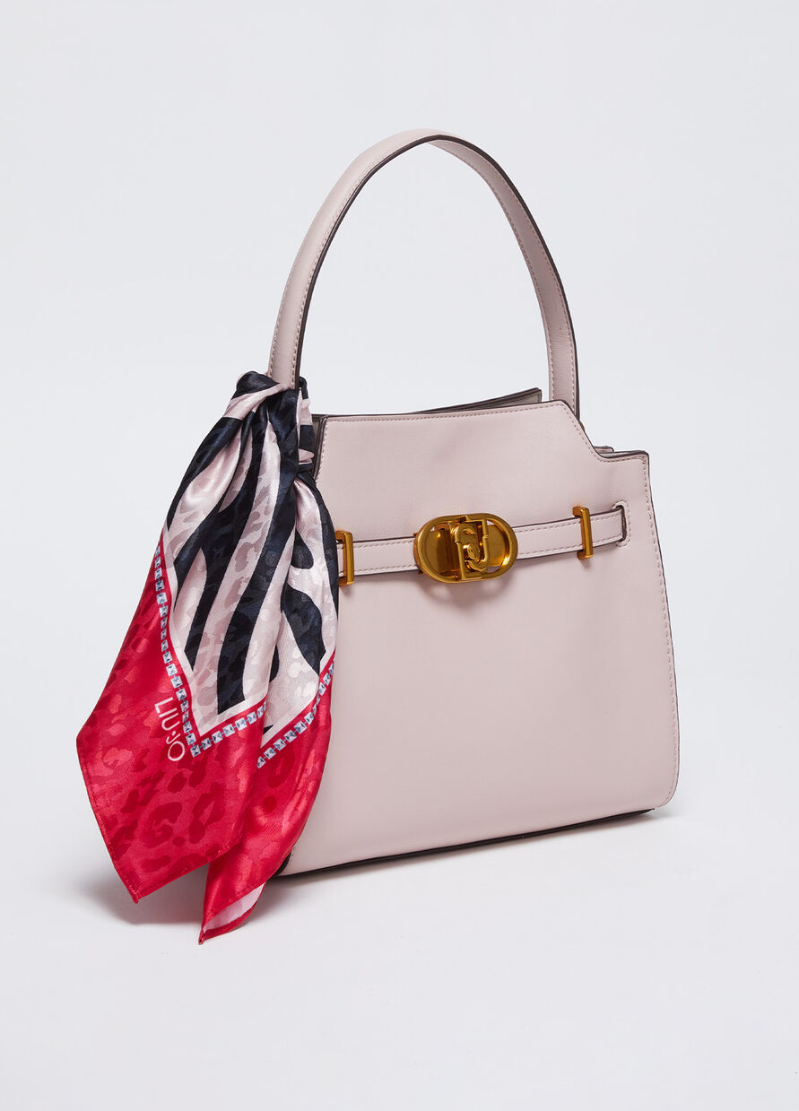 Borsa a mano Liu Jo con foulard e dettagli dorati Rosa TU | Giò Fashion