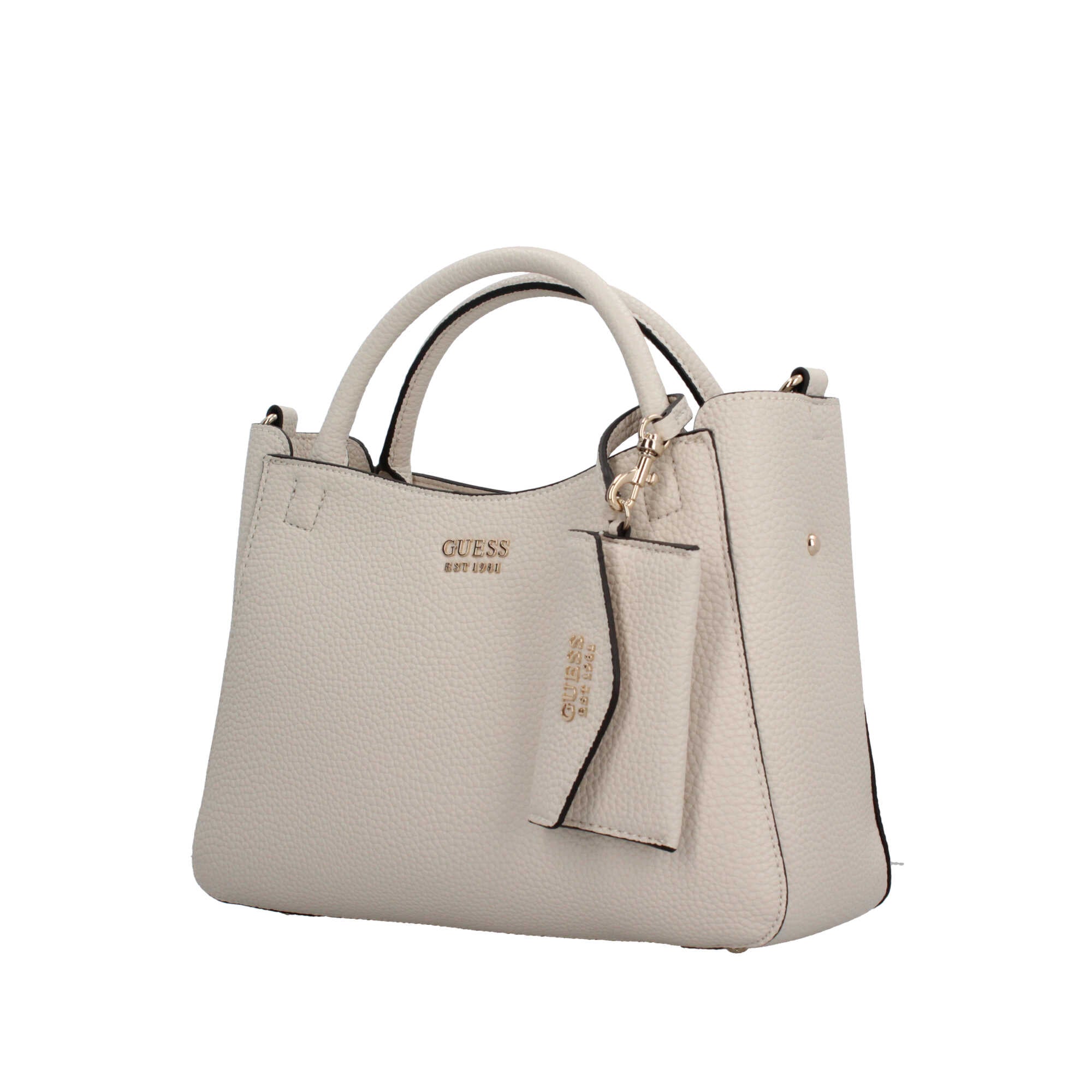 Borsa a Mano Guess con Charm e Tracolla Rimovibile Beige TU | Giò Fashion