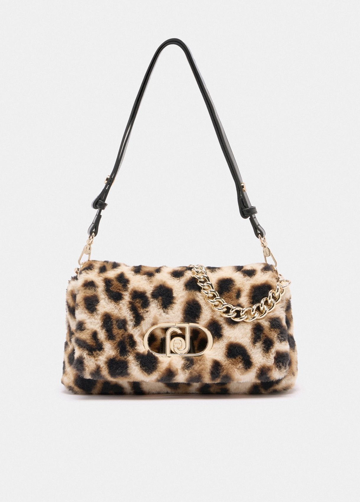 Borsa Liu Jo Puffy effetto pelliccia con stampa animalier e catena dorata