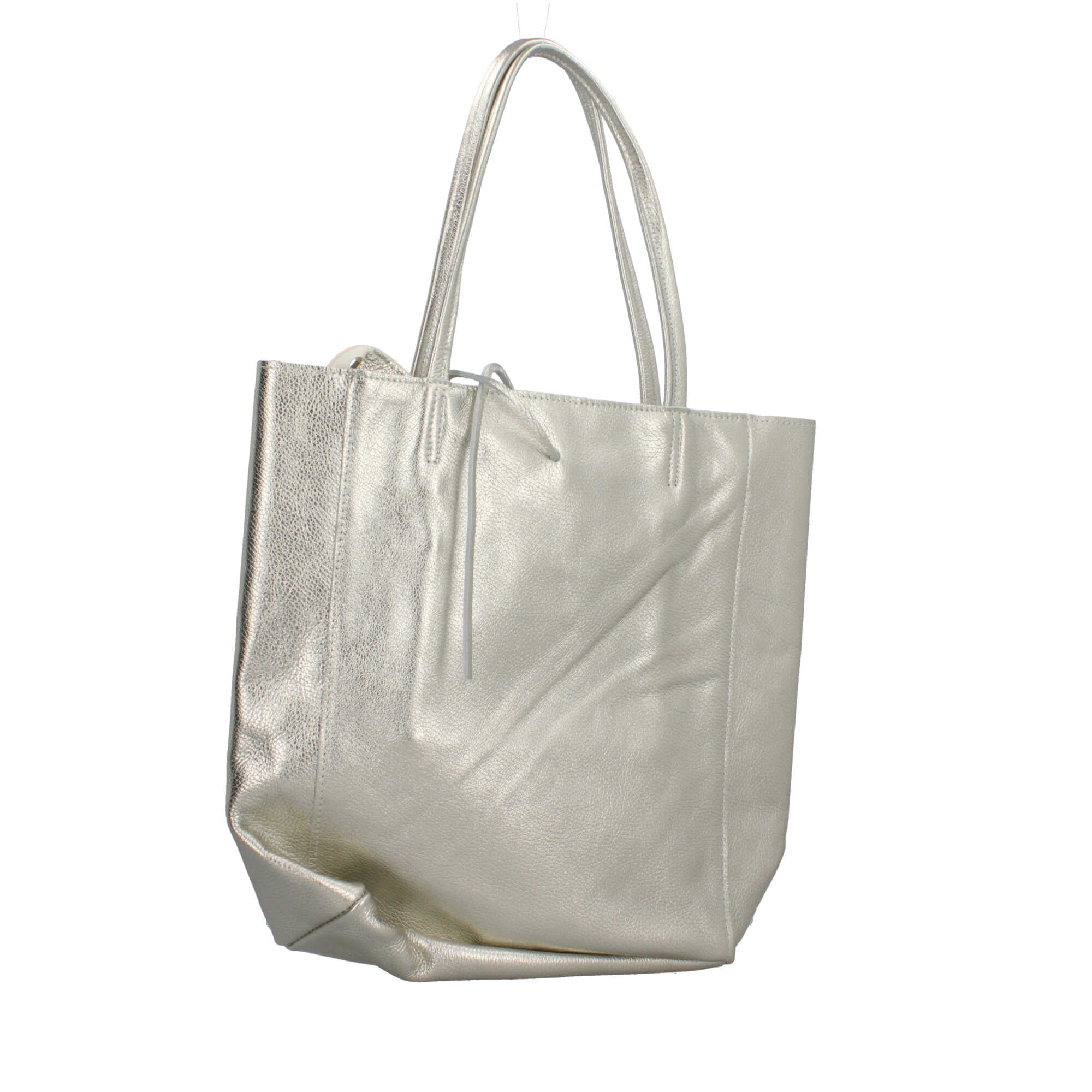 Shopper in pelle martellata Made in Italy dal design essenziale