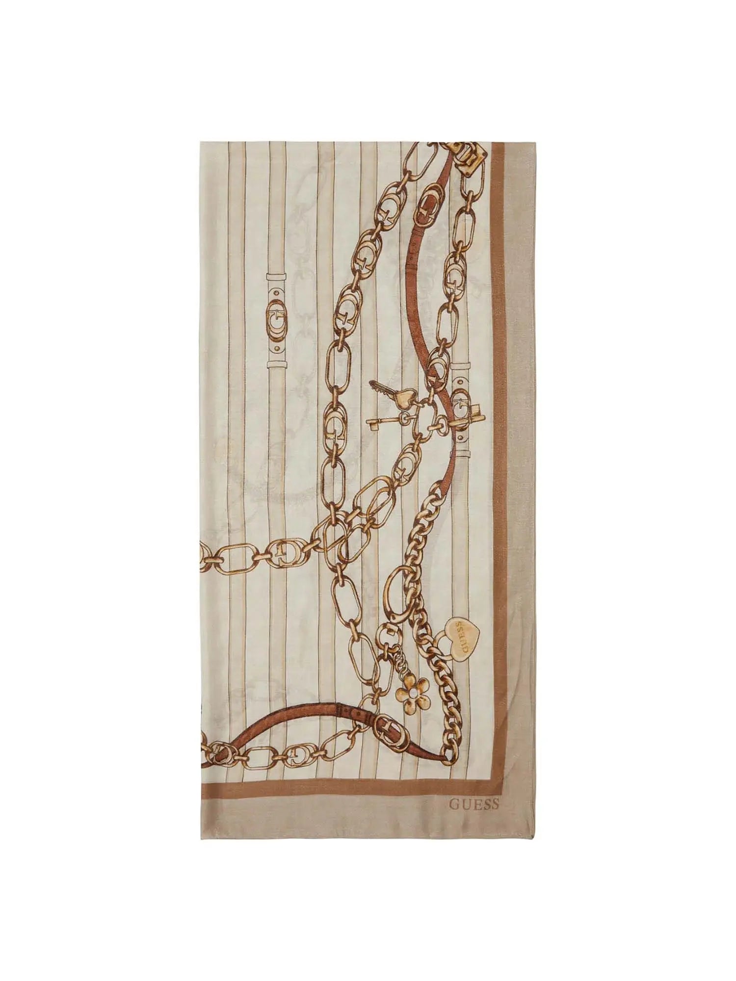 Guess sciarpa con stampa catene e logo