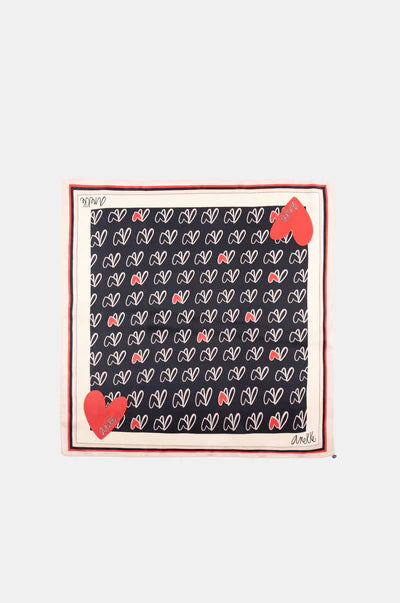 Foulard Anekke quadrato con cuori