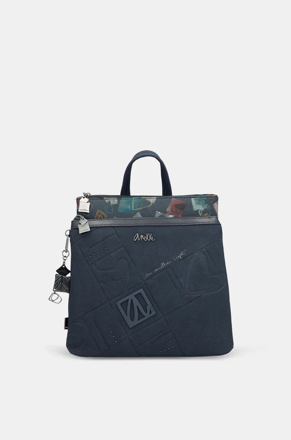 Zaino Anekke con texture in rilievo e dettagli multicolore