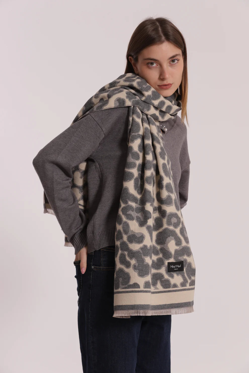 Sciarpa donna Mimi Mua con fantasia animalier