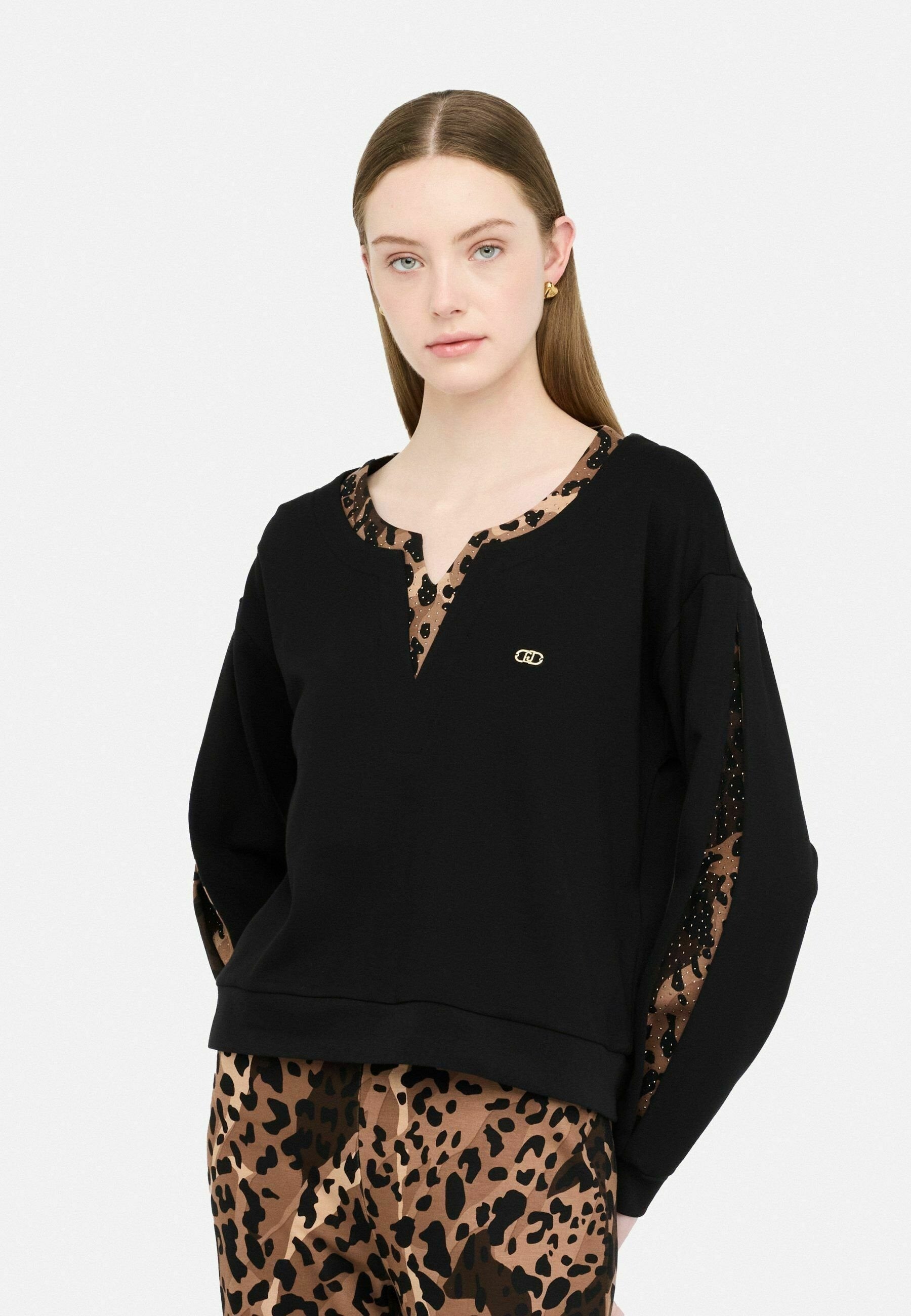 Liu Jo felpa con dettagli animalier e logo