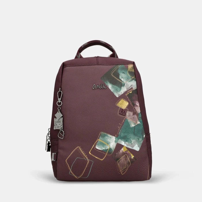 Zaino Anekke con stampa astratta e dettagli metallici