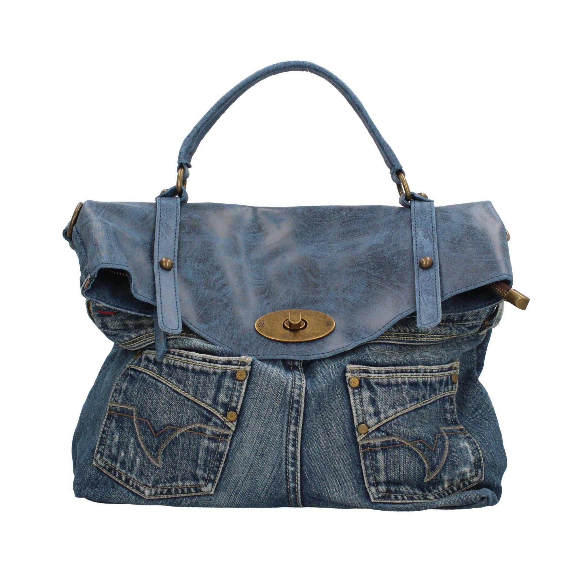 Borsa a mano in jeans Made in italy