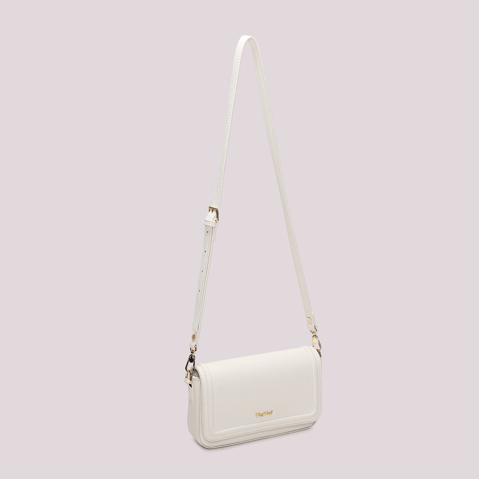 Mimi Mua borsa a tracolla elegante con patta e design minimal Bianco TU | Giò Fashion