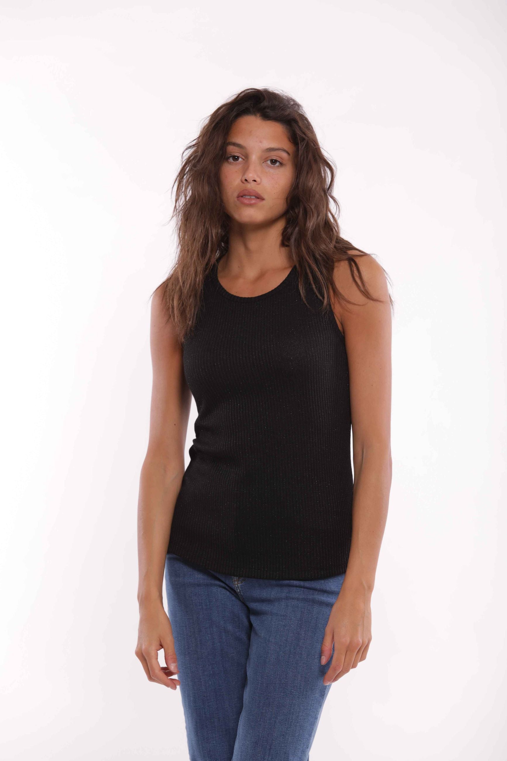 Mimi Mua top a costine con lurex