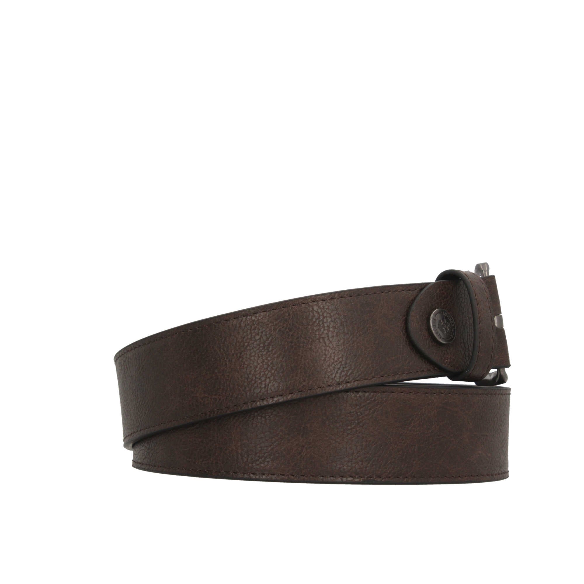 Cintura da uomo Lumberjack in pelle con fibbia in metallo
