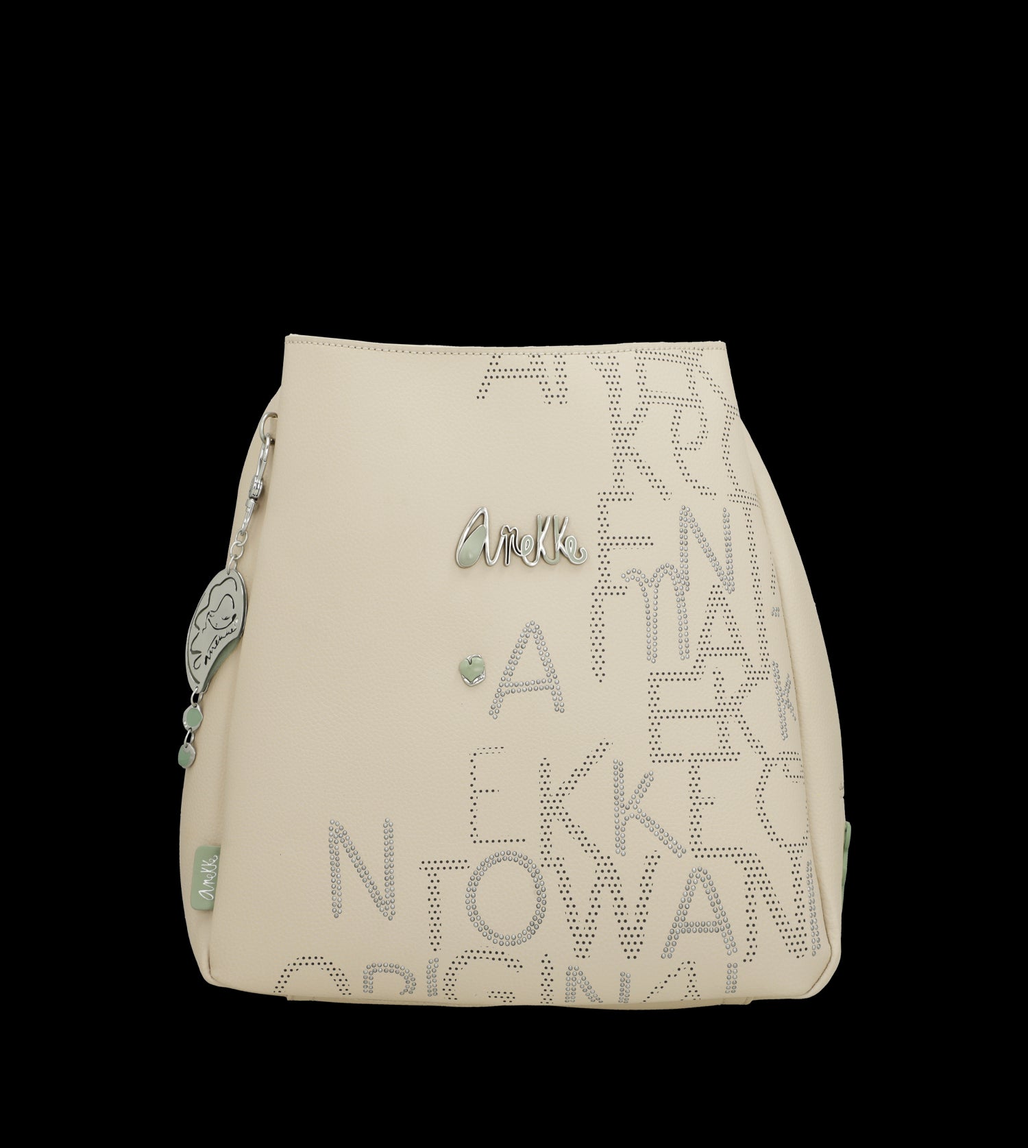 Borsa a spalla Anekke con incisioni artistiche e charm decorativo