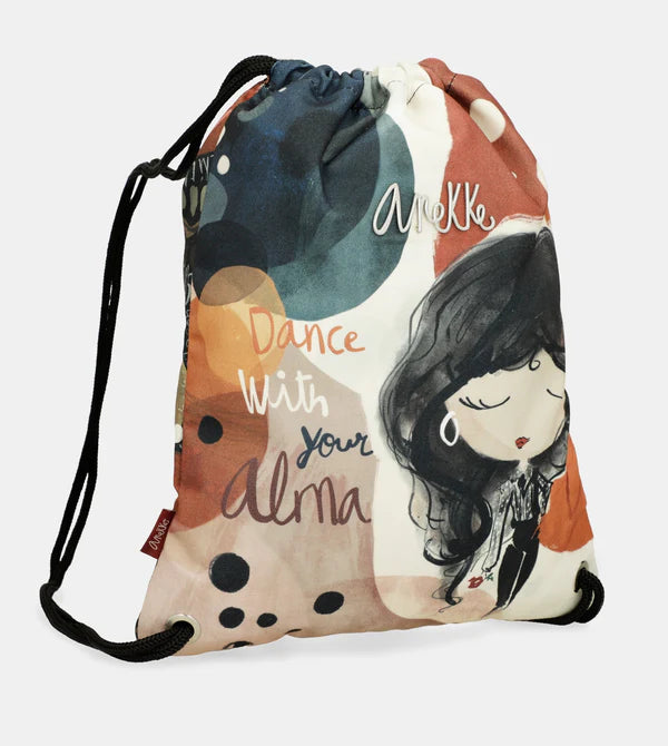 Zaino sacca Anekke con design artistico e motivi ispirati
