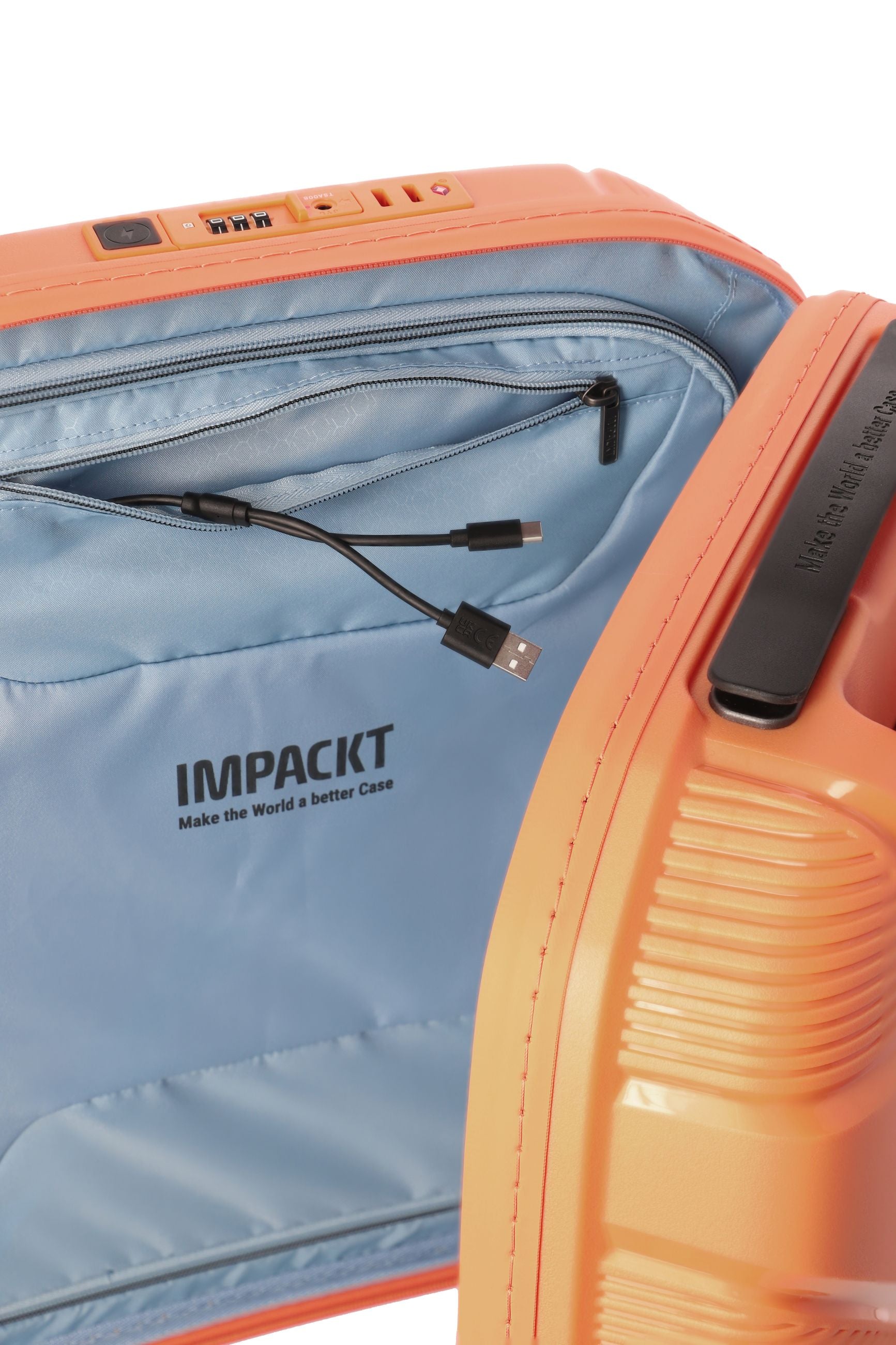 Valigia rigida Travelite Impackt M con chiusura TSA, ruote Click & Roll e capacità 73L