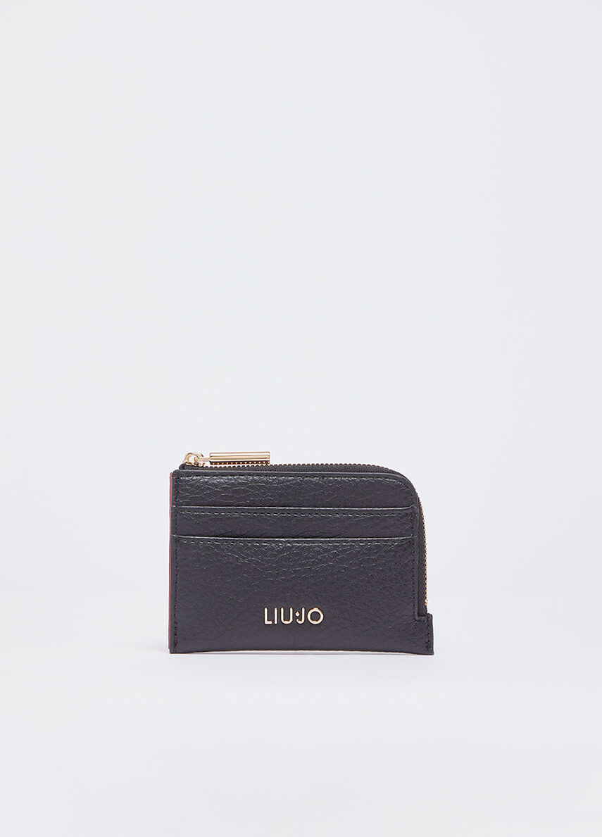 Portafoglio compatto Liu Jo con zip e porta carte elegante NERO TU | Giò Fashion