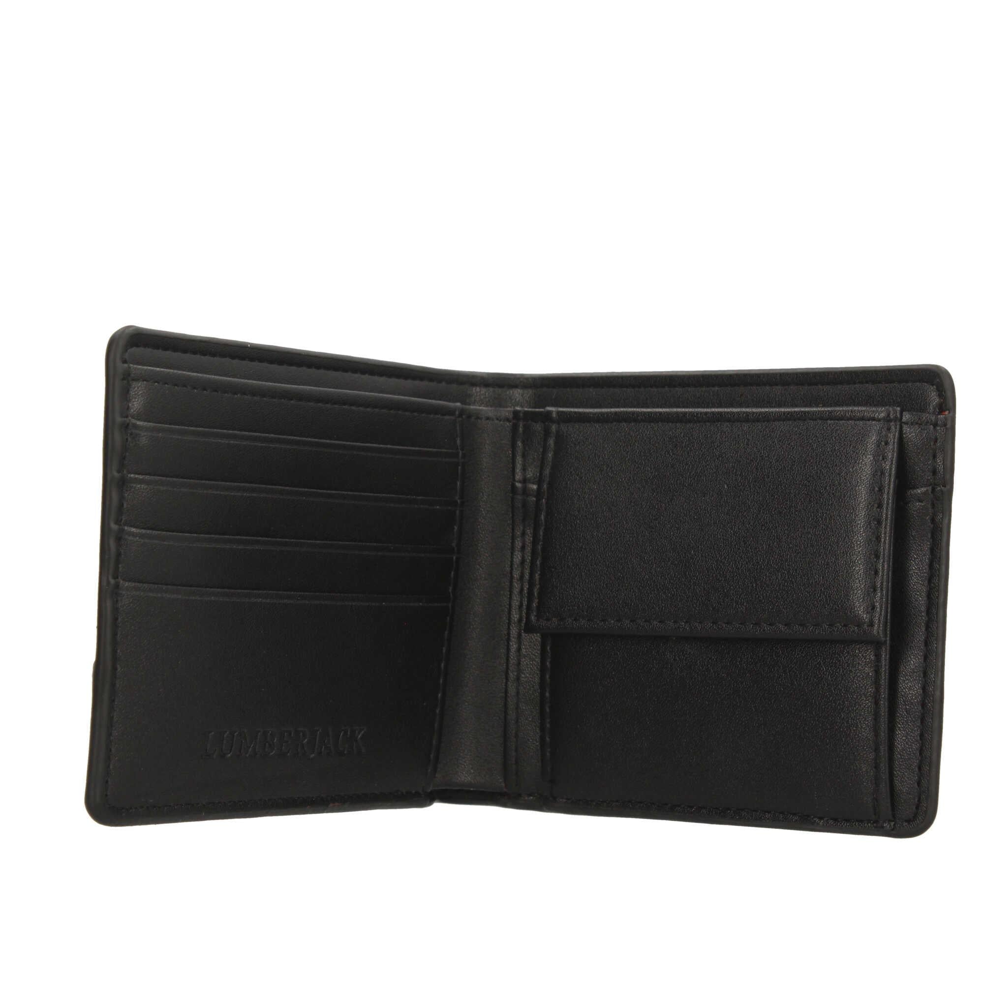 Portafoglio Lumberjack con logo e design a contrasto