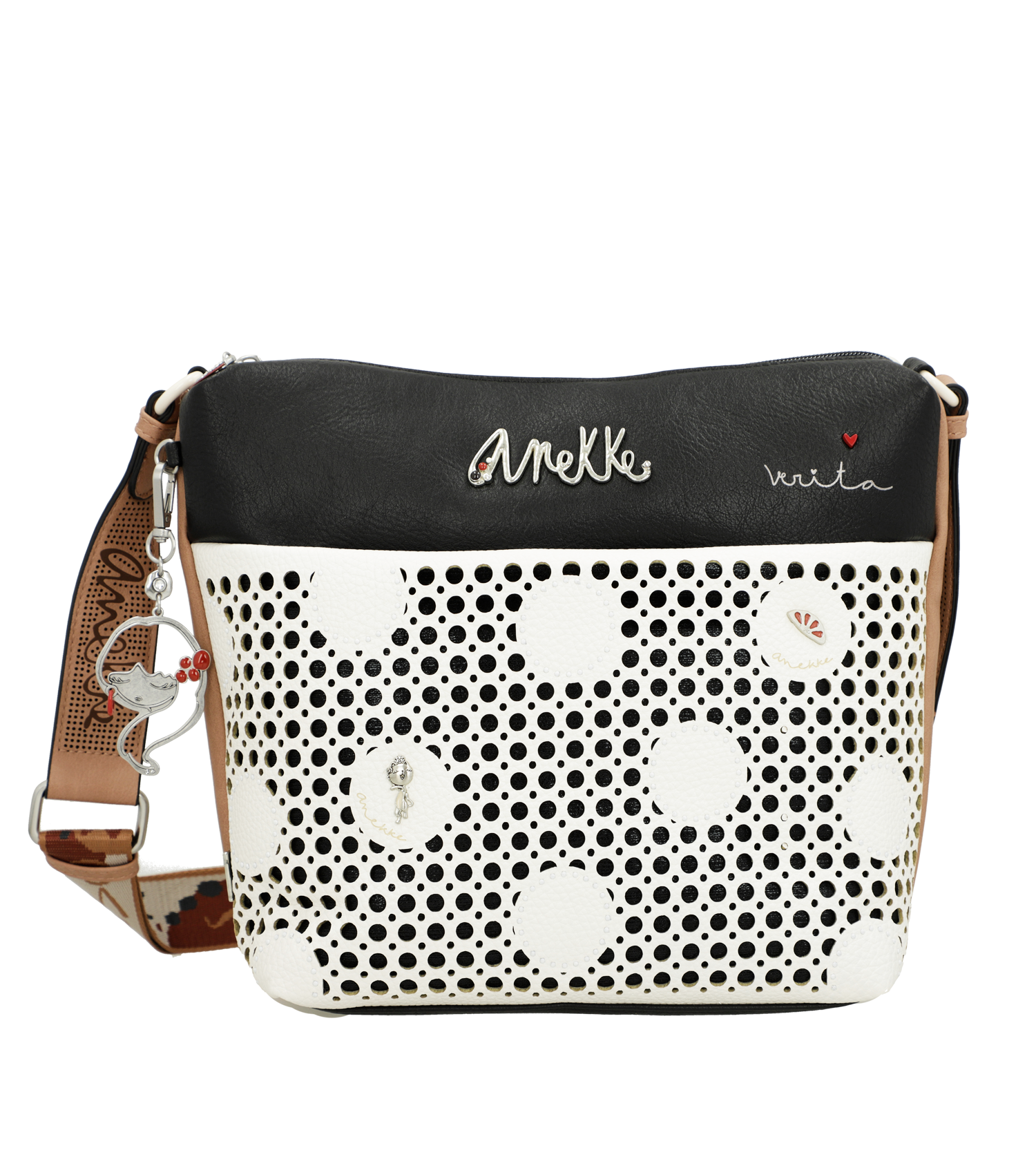 Borsa a tracolla Anekke con dettagli traforati e design elegante Bianco TU | Giò Fashion