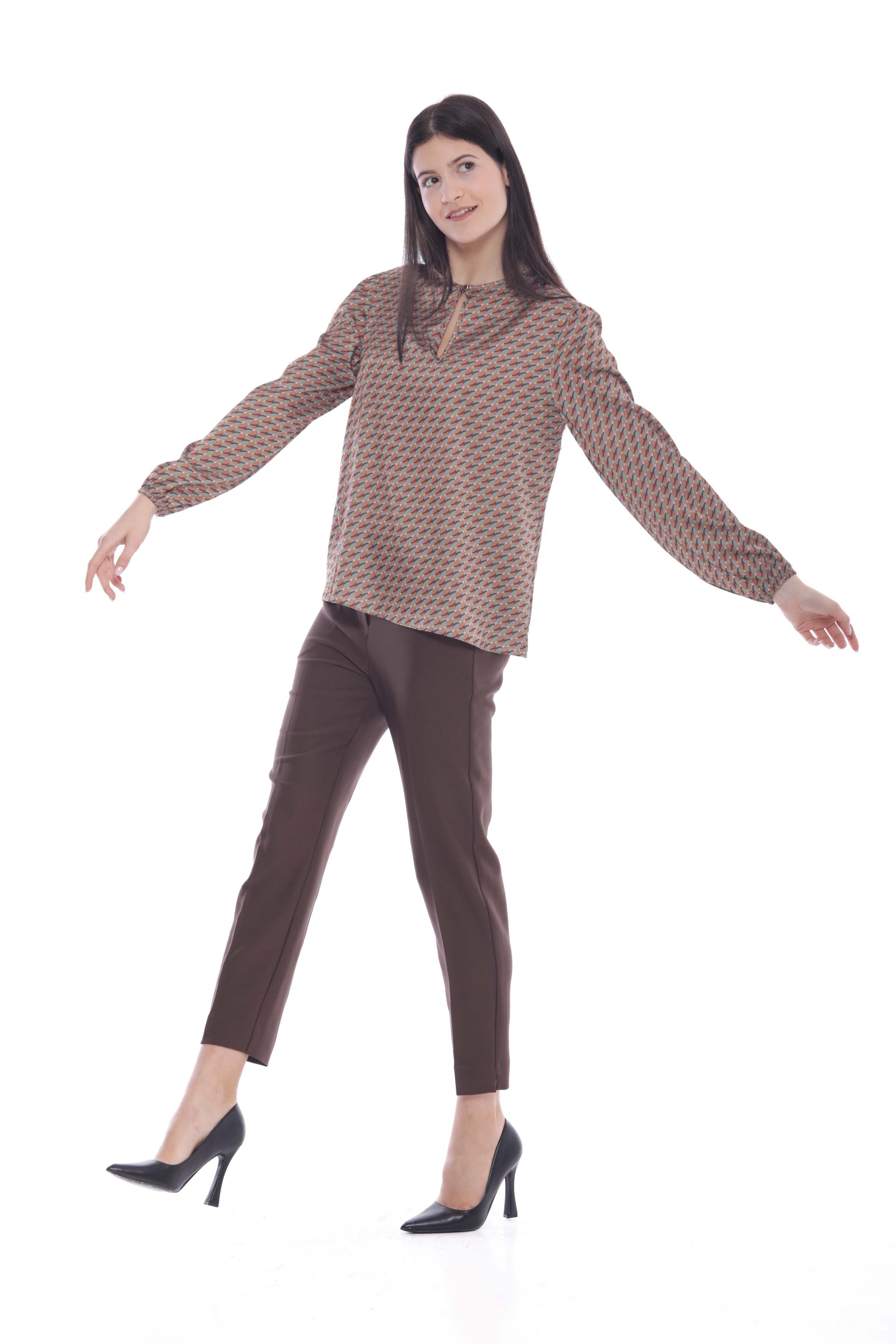 Pantalone sigaretta Mimi Mua in tessuto tecnico con elastico