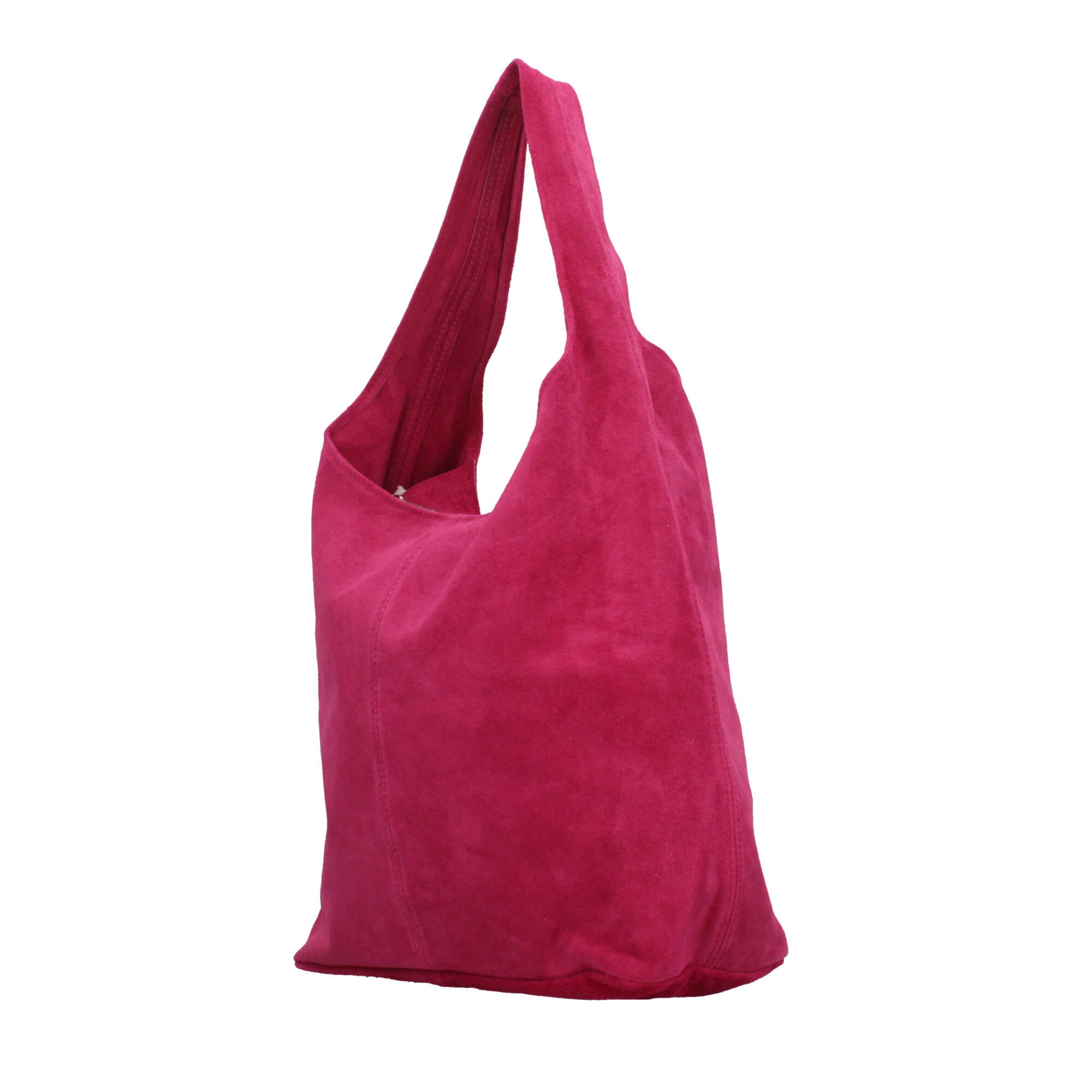 Borsa a spalla in camoscio Made in Italy dal design contemporaneo